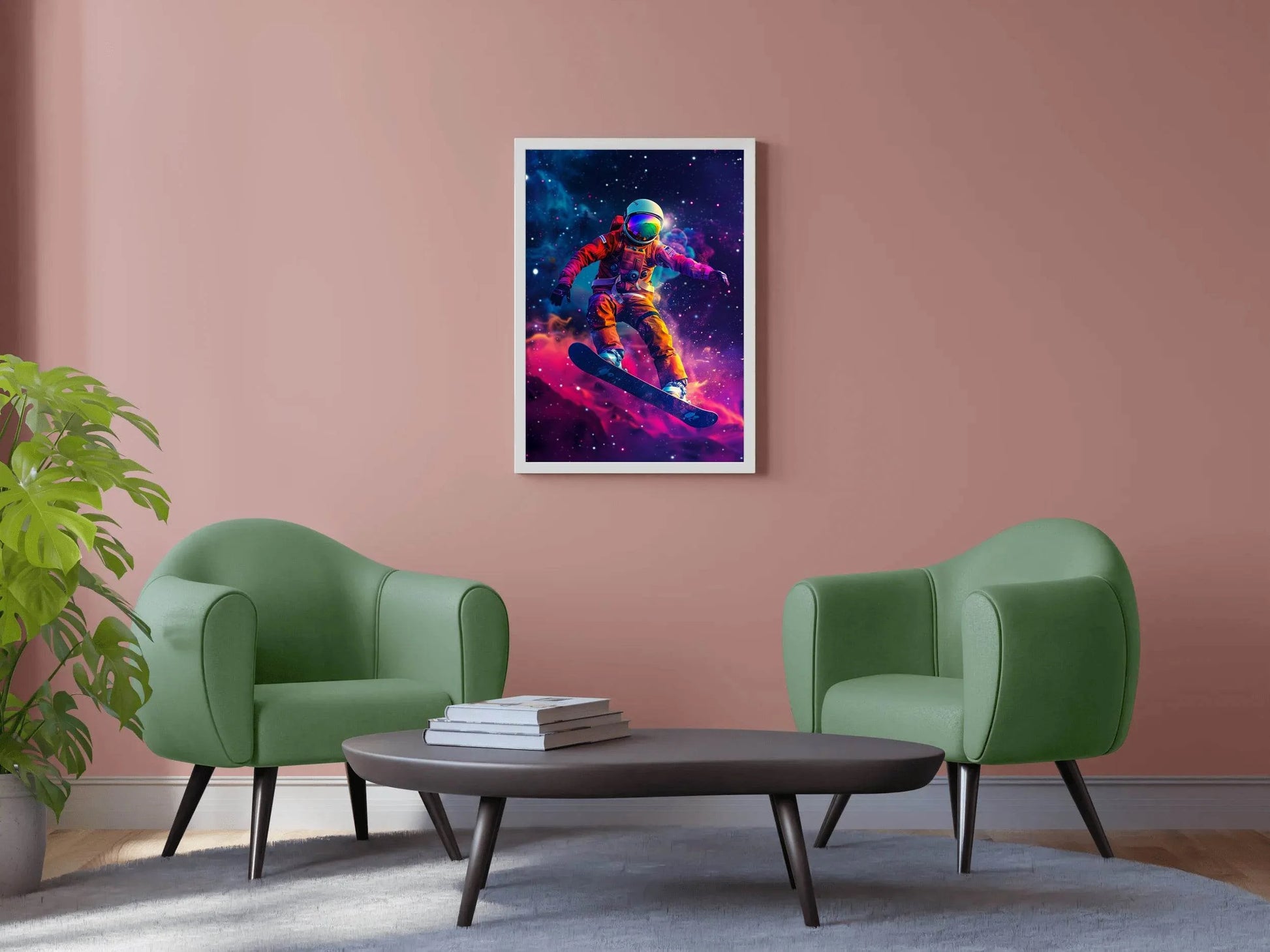 An astronaut riding a surfboard The concept of space travel wall art - beink online art store
