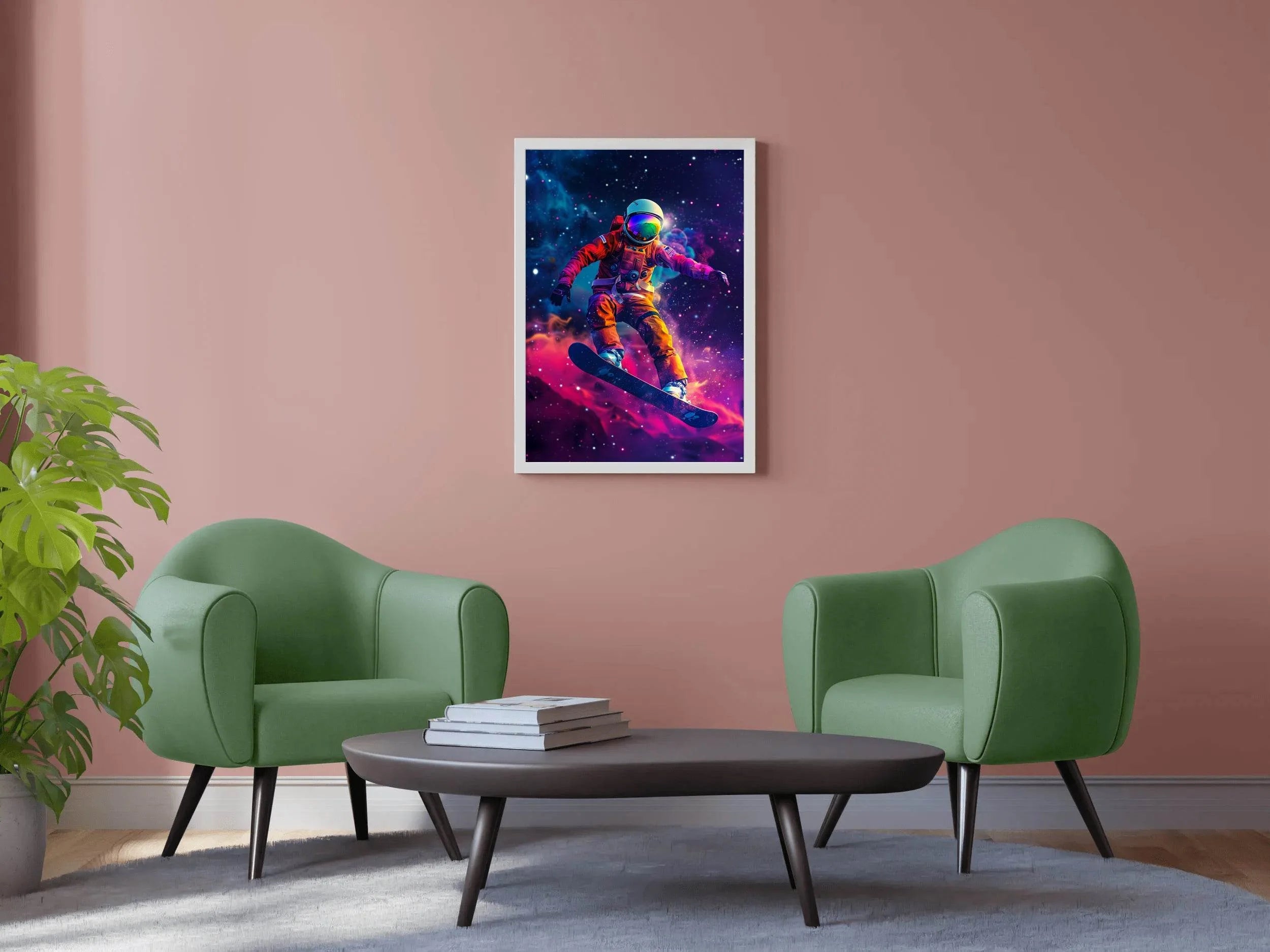 An astronaut riding a surfboard The concept of space travel wall art - beink online art store