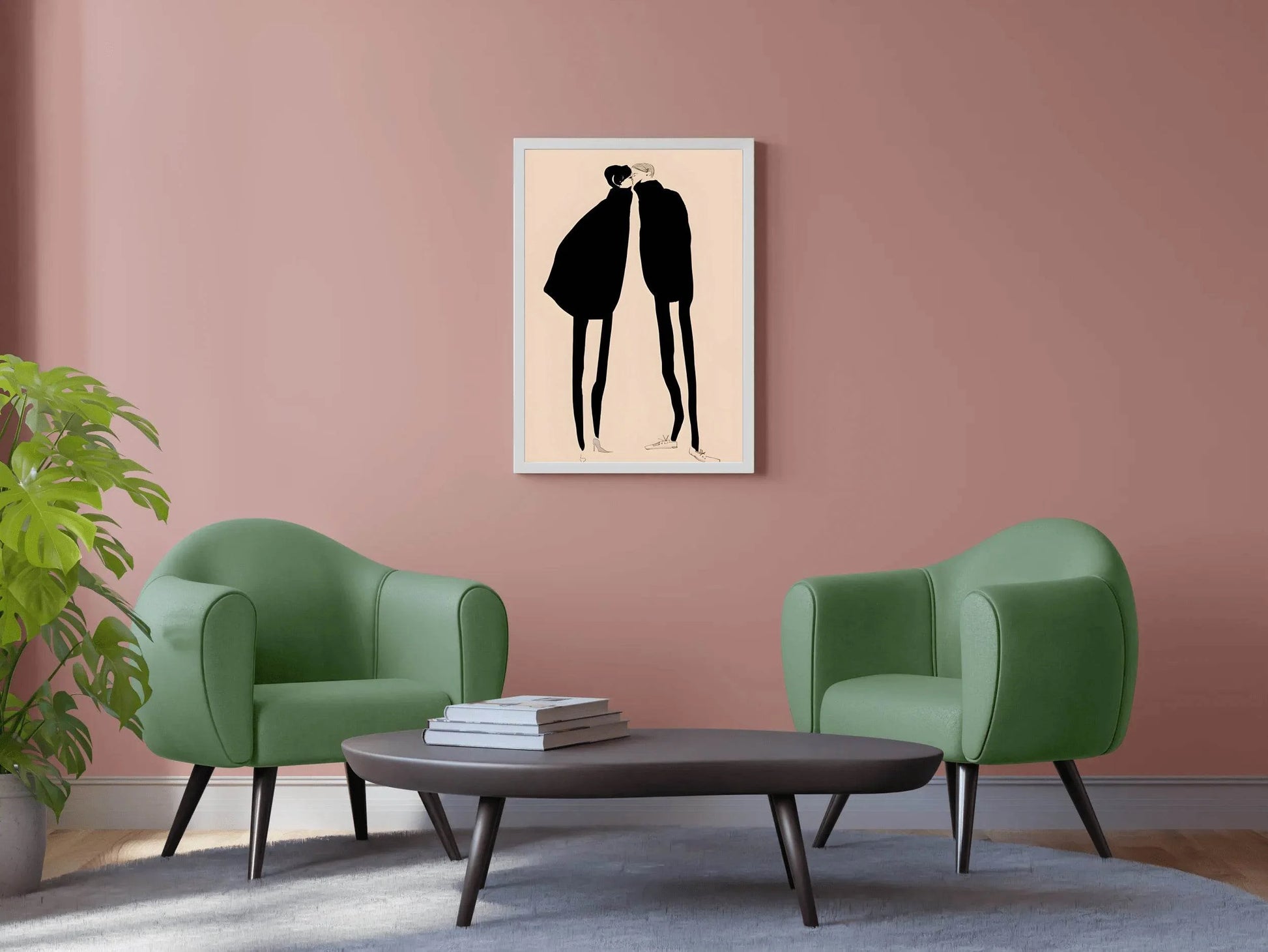 Couple Intimate Moment Modern Wall Art - beink online art store