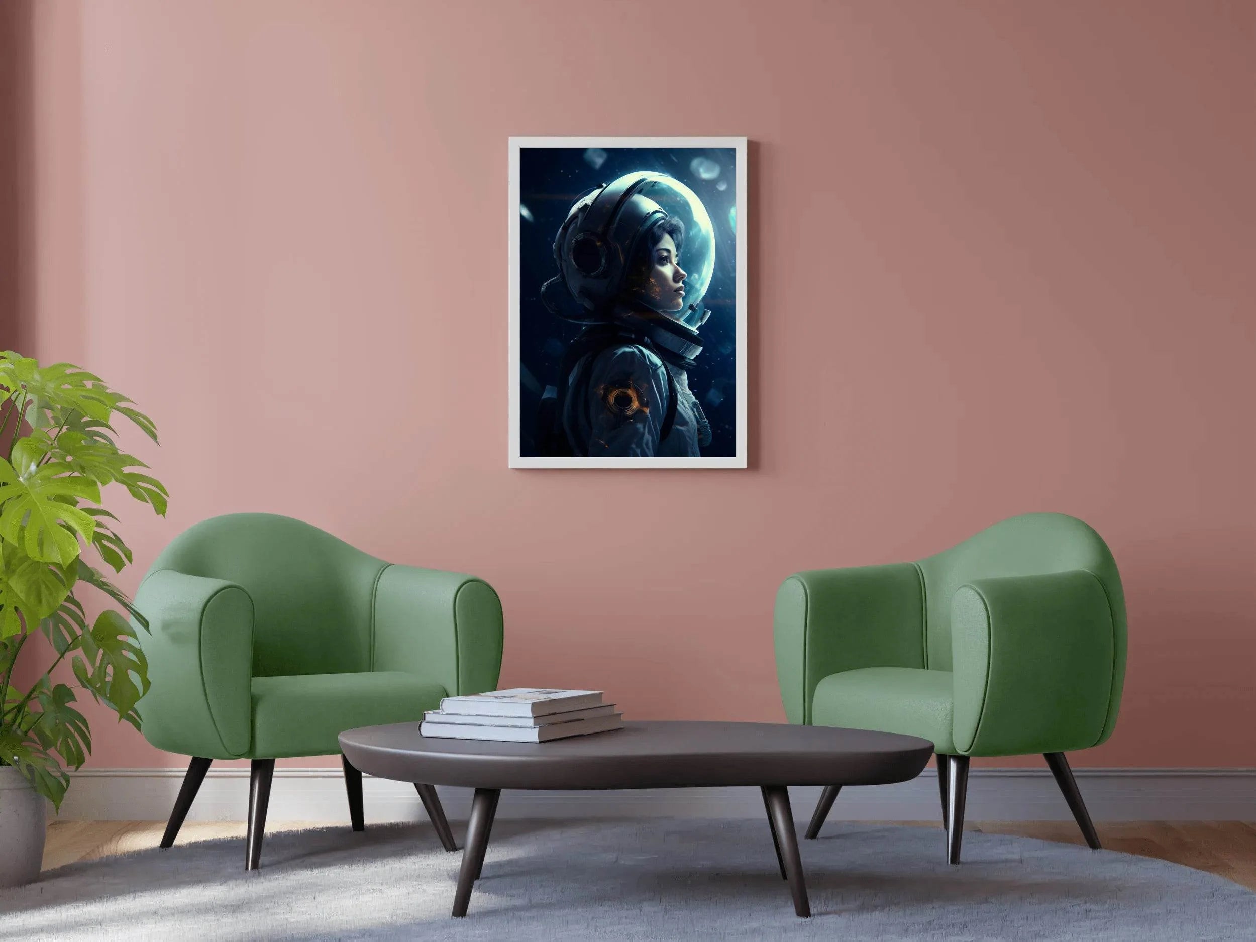 Female Astronaut portrait from side Wall Art - beink online art store