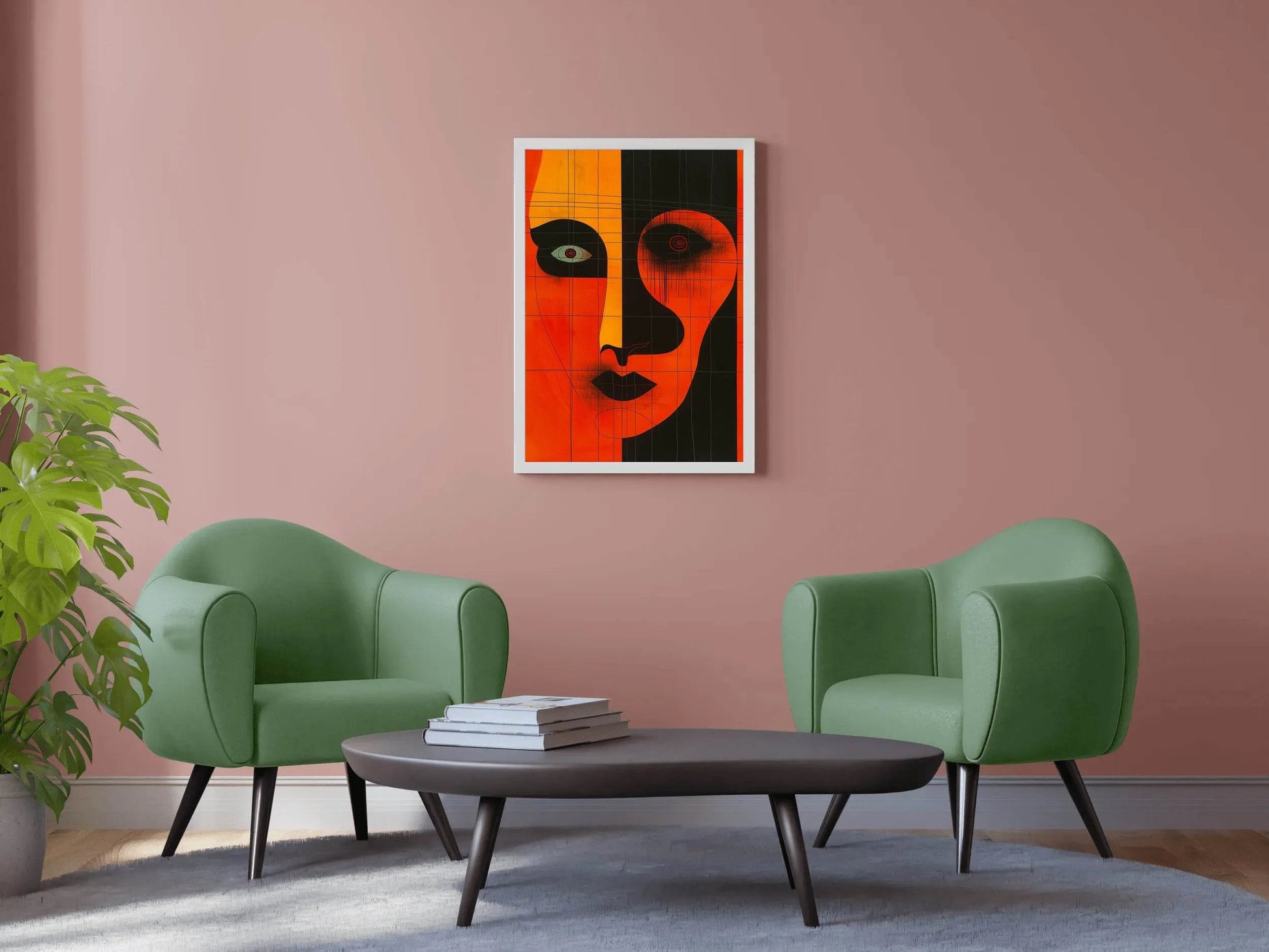 Orange Face Wall Art - beink online art store