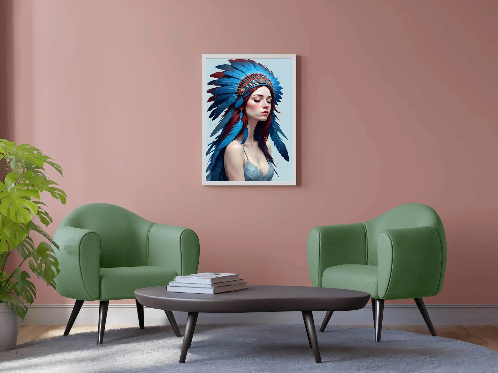 Native American Serenity in Feathers Wall Art - beink online art store