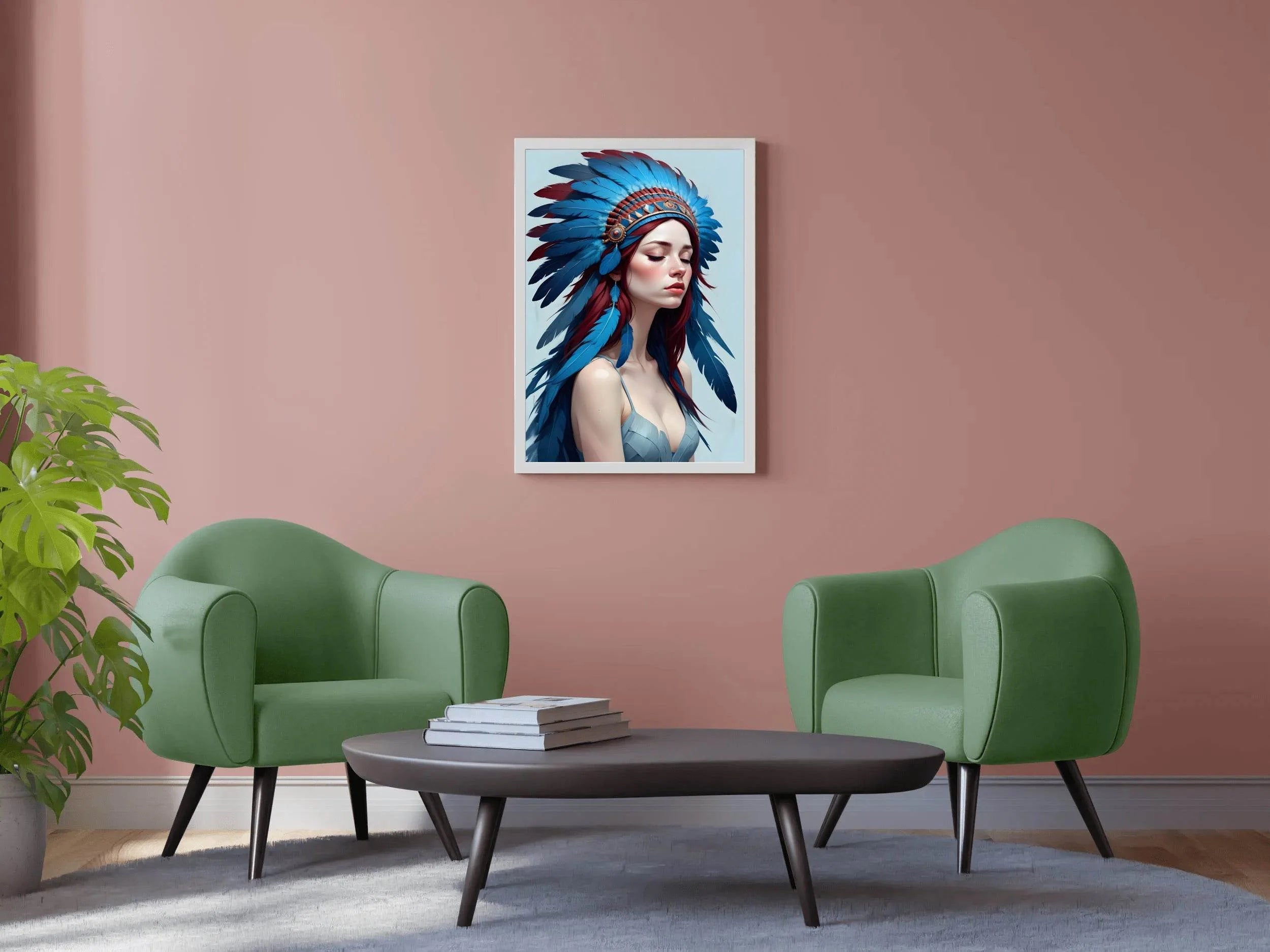 Native American Serenity in Feathers Wall Art - beink online art store
