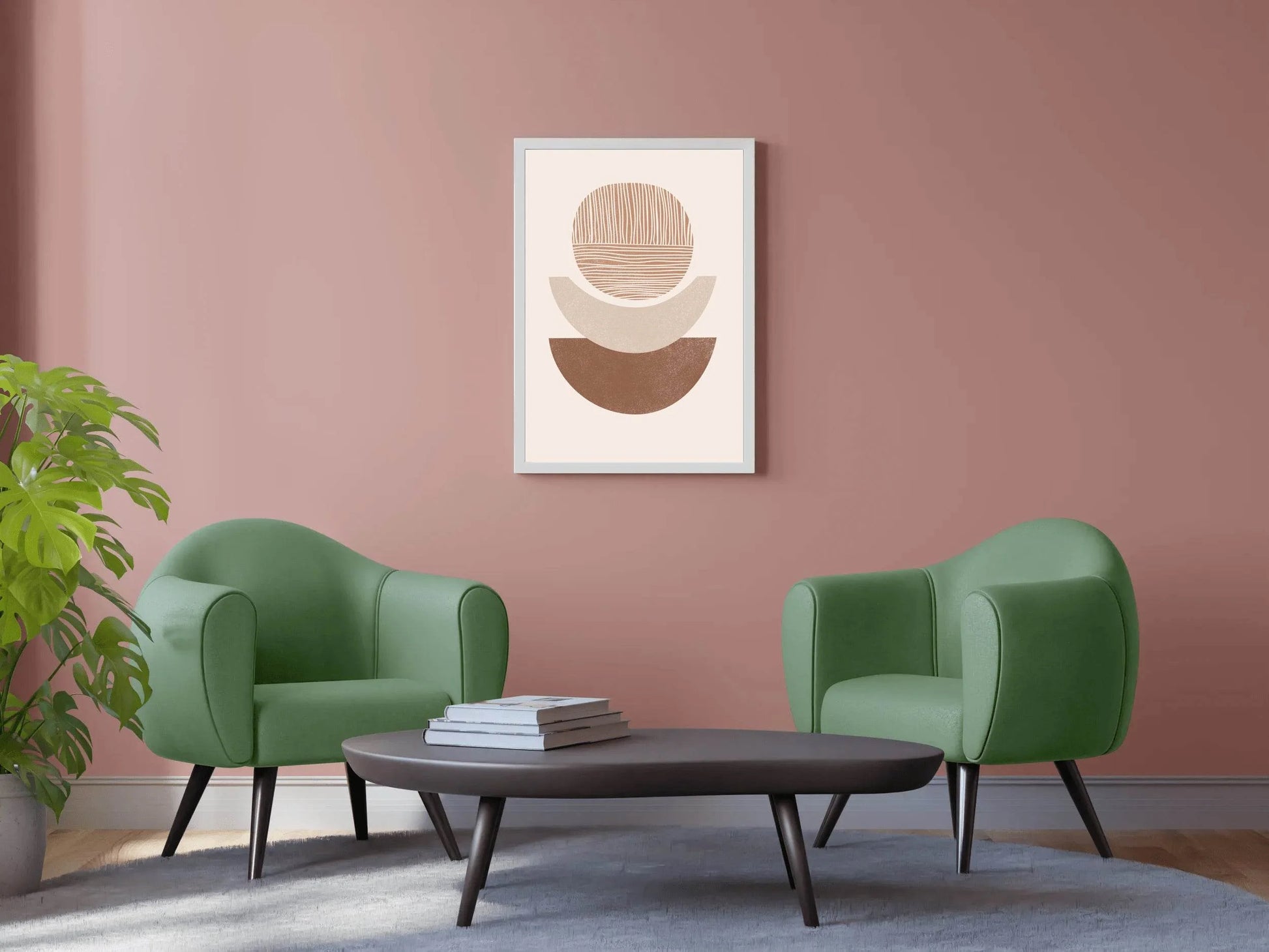 Abstract with Geometric Shapes and Warm Colors ArtWork - beink online art store