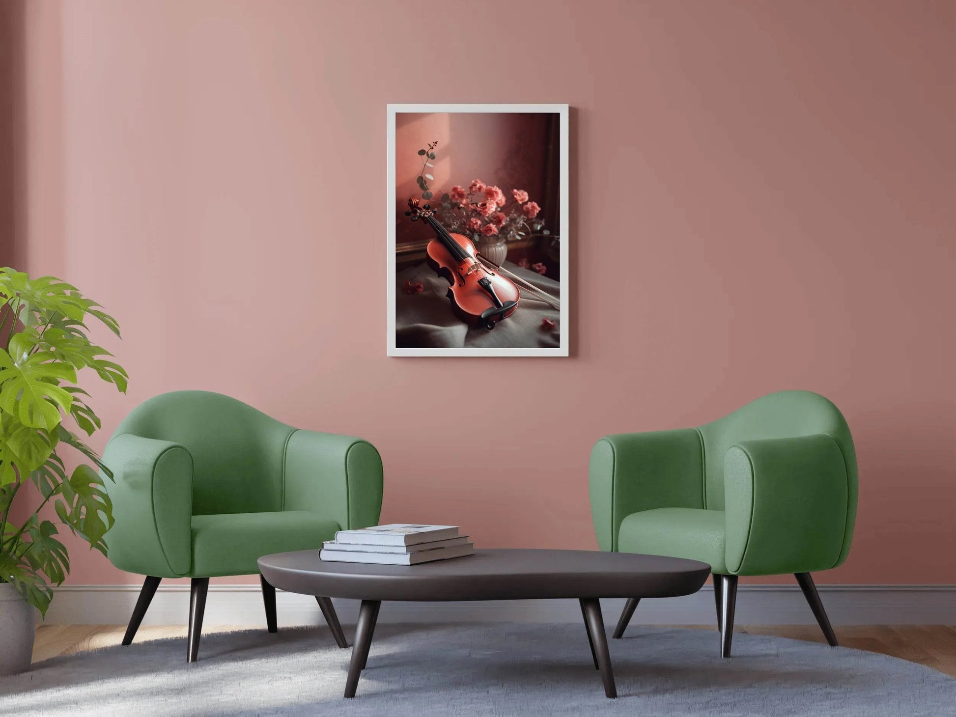 Stock Wooden Violin Next To The Vase Wall Art - beink online art store