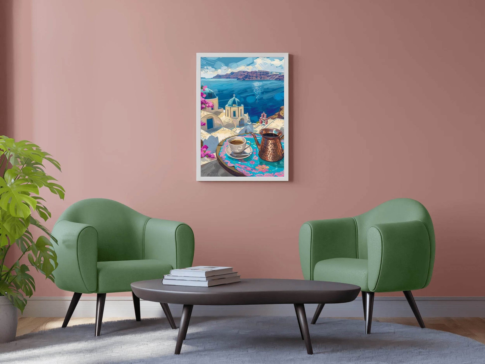 Santorini Sunrise Painting Wall Art - beink online art store