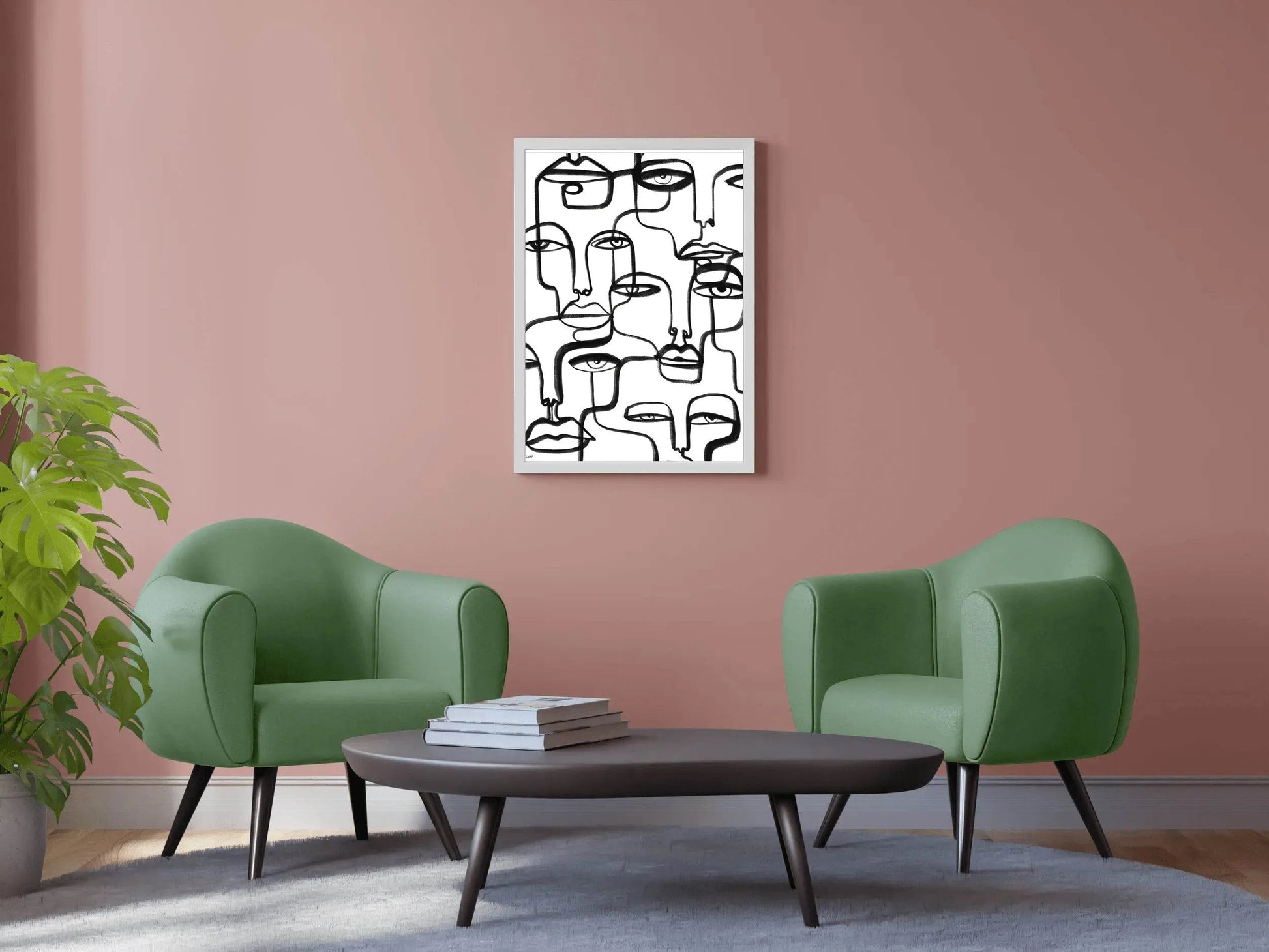 Interconnected Faces Modern Wall Art - beink online art store
