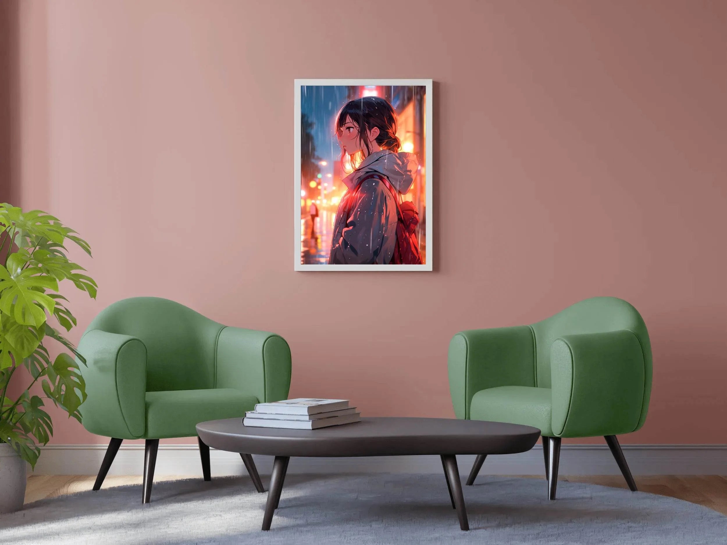 Anime Girl In The Rain Anime Wall Art - beink online art store