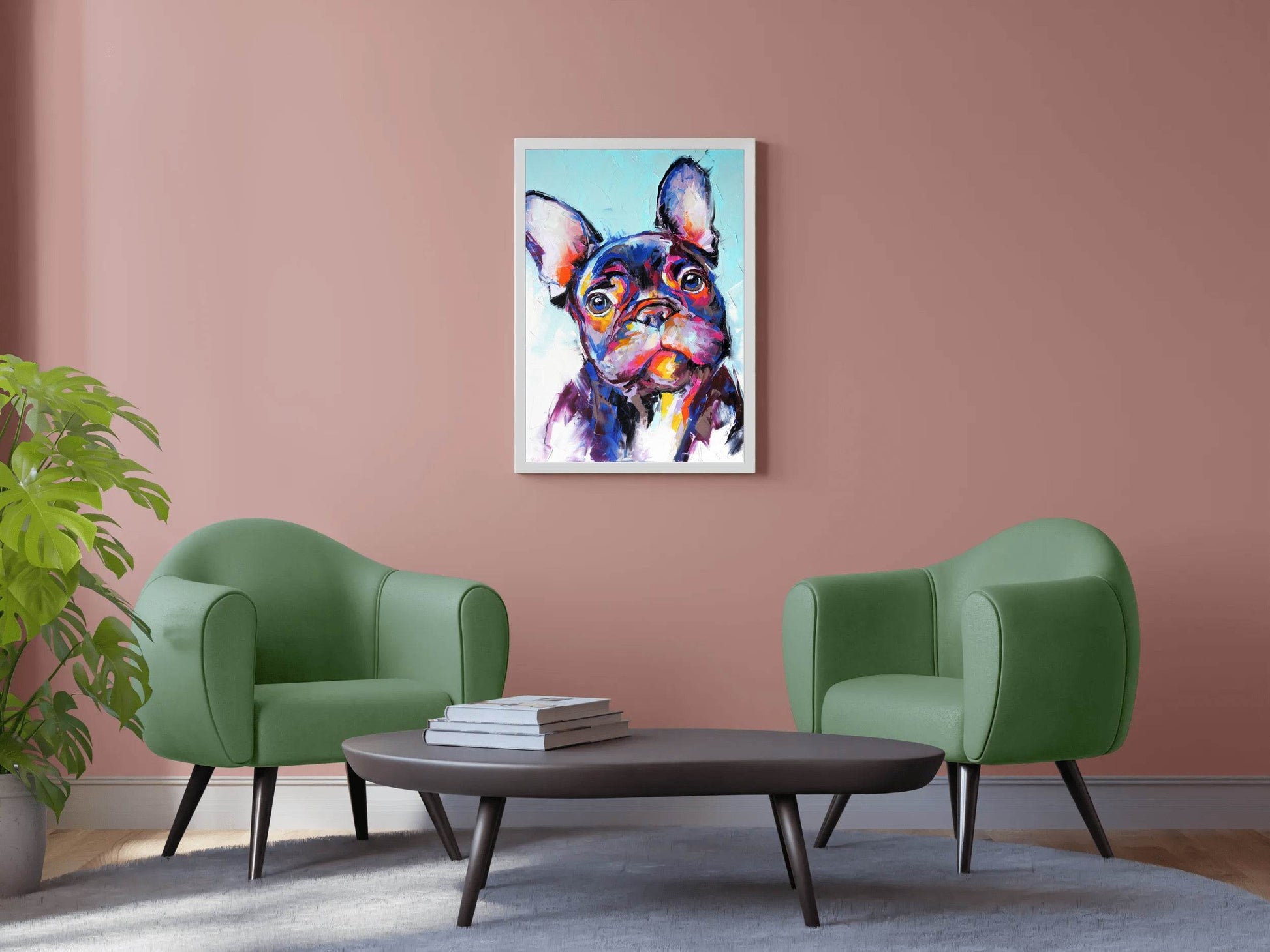 Colorful Painting of French Bull Dog - beink online art store