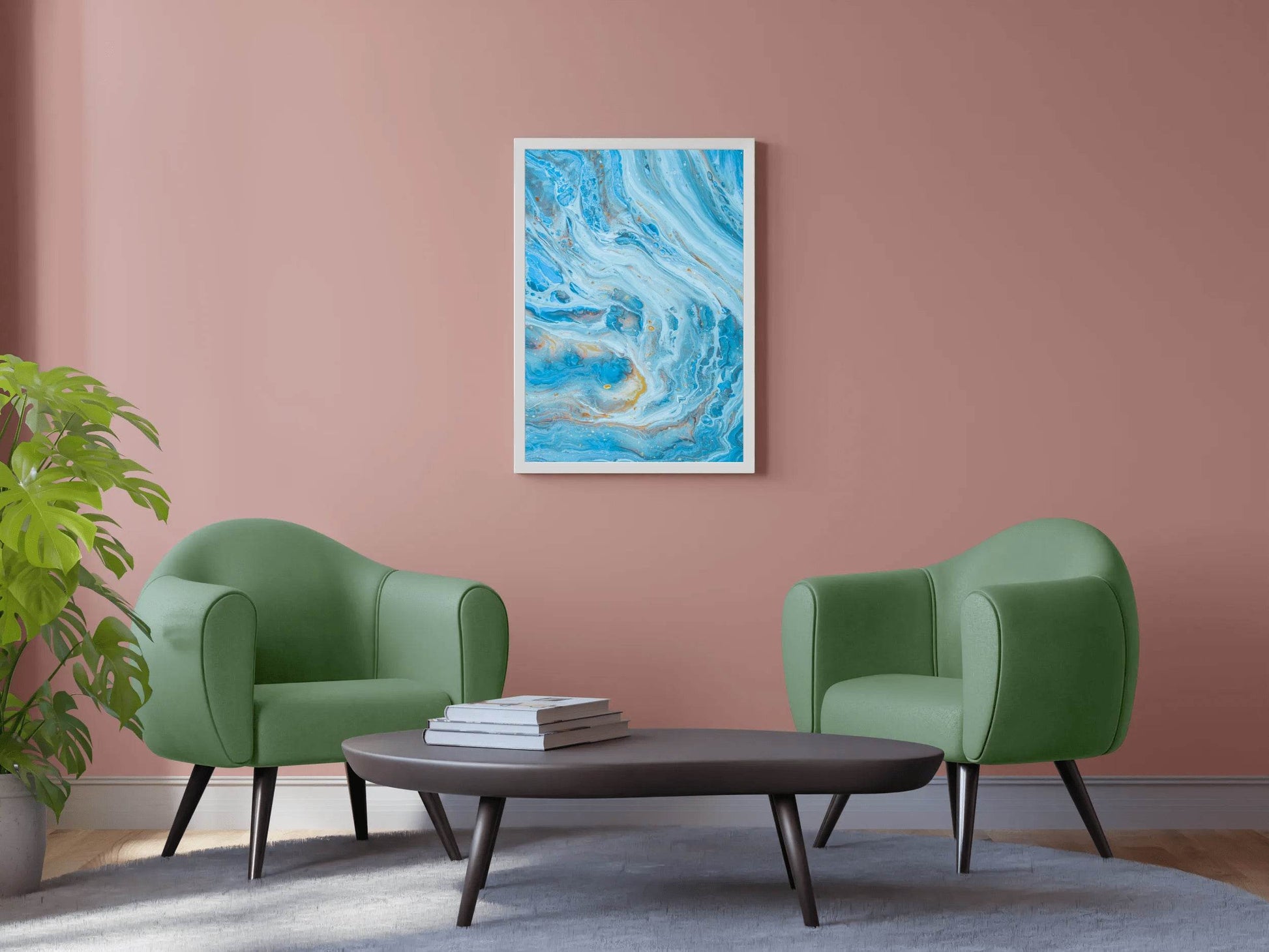 Waves View Brush Strokes Abstract Wall Art - beink online art store