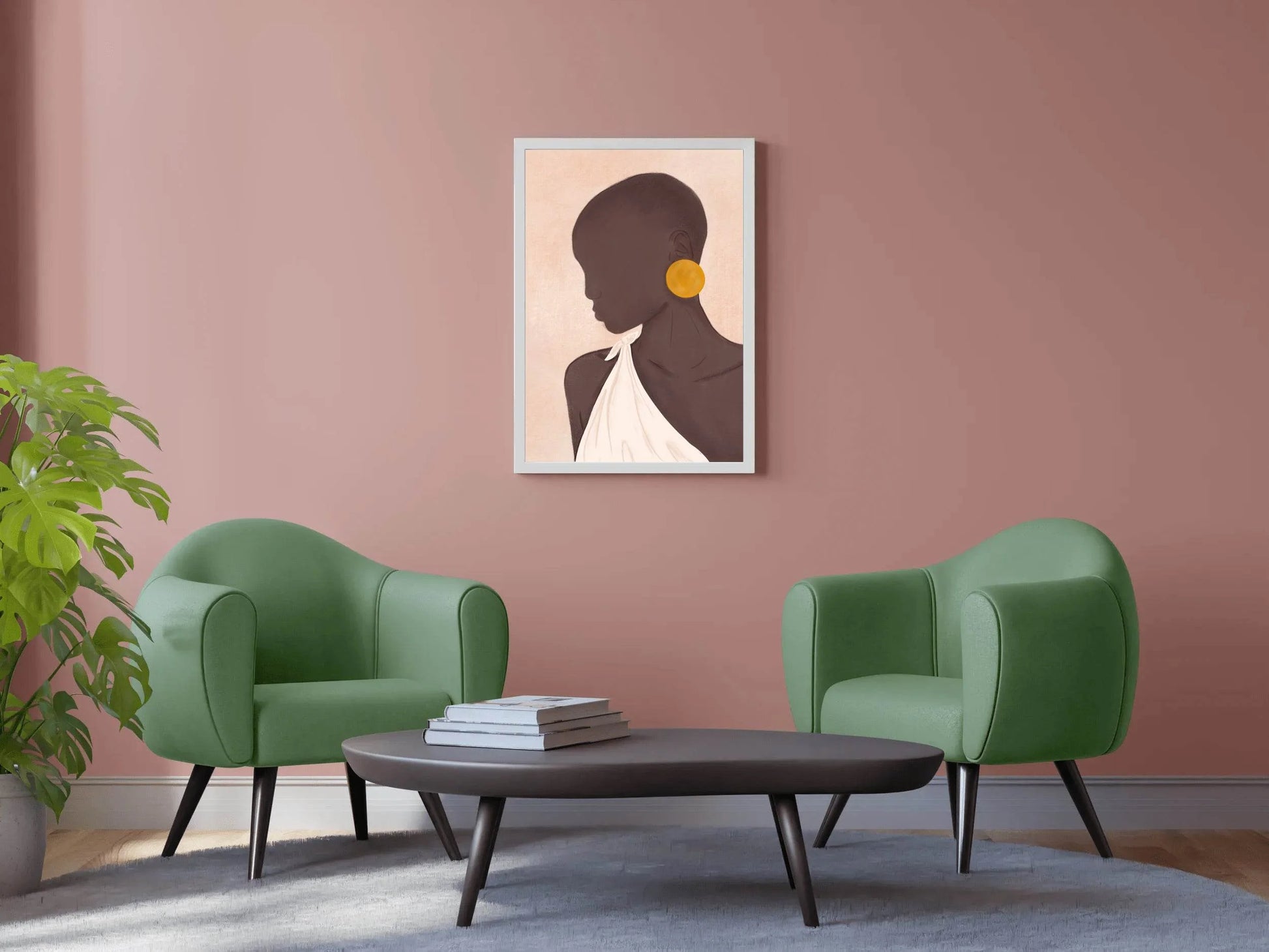Portrait of A Black Woman With Earrings Wall Art - beink online art store