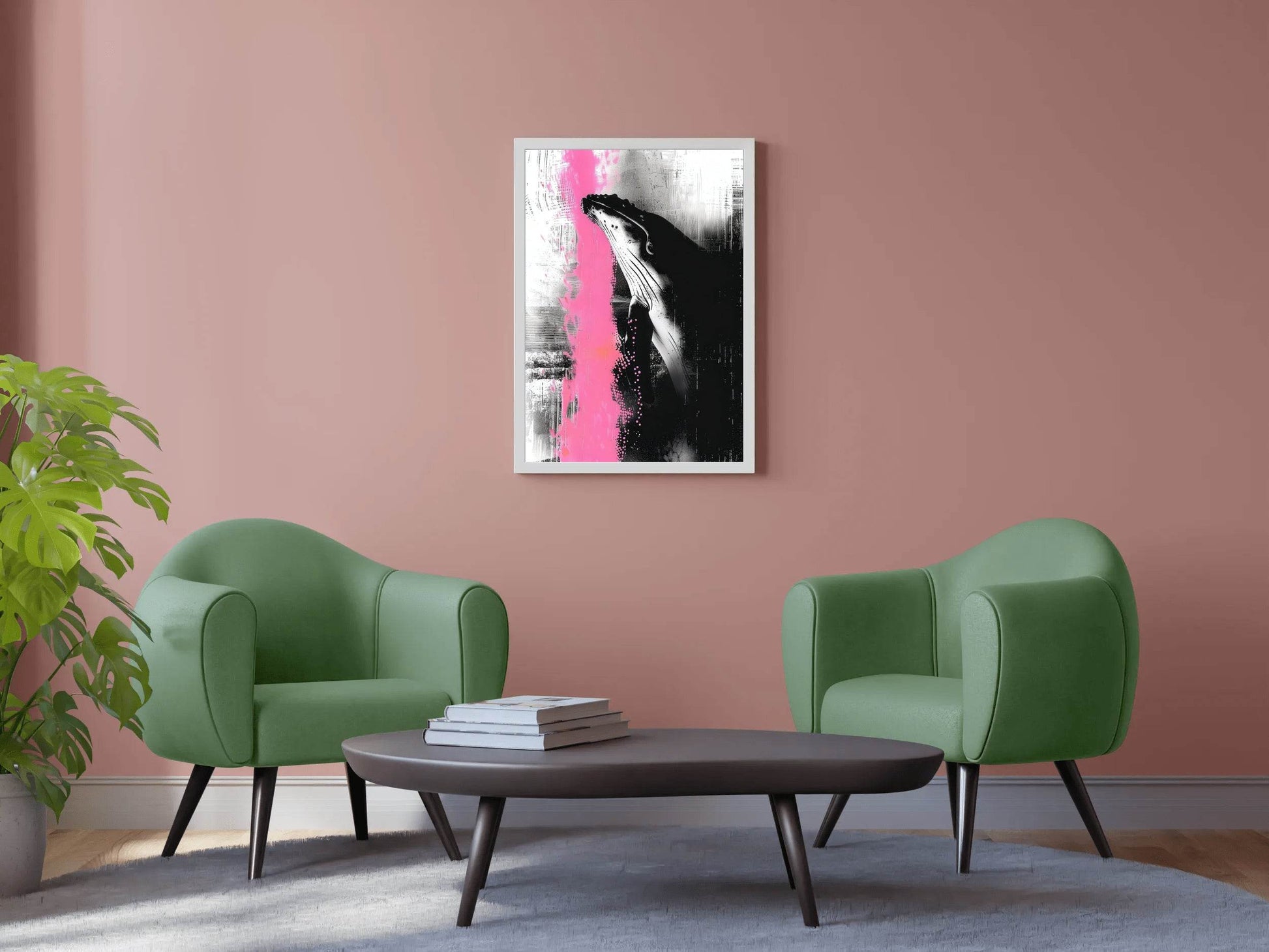 Blue Whale Painting Wall Art - beink online art store