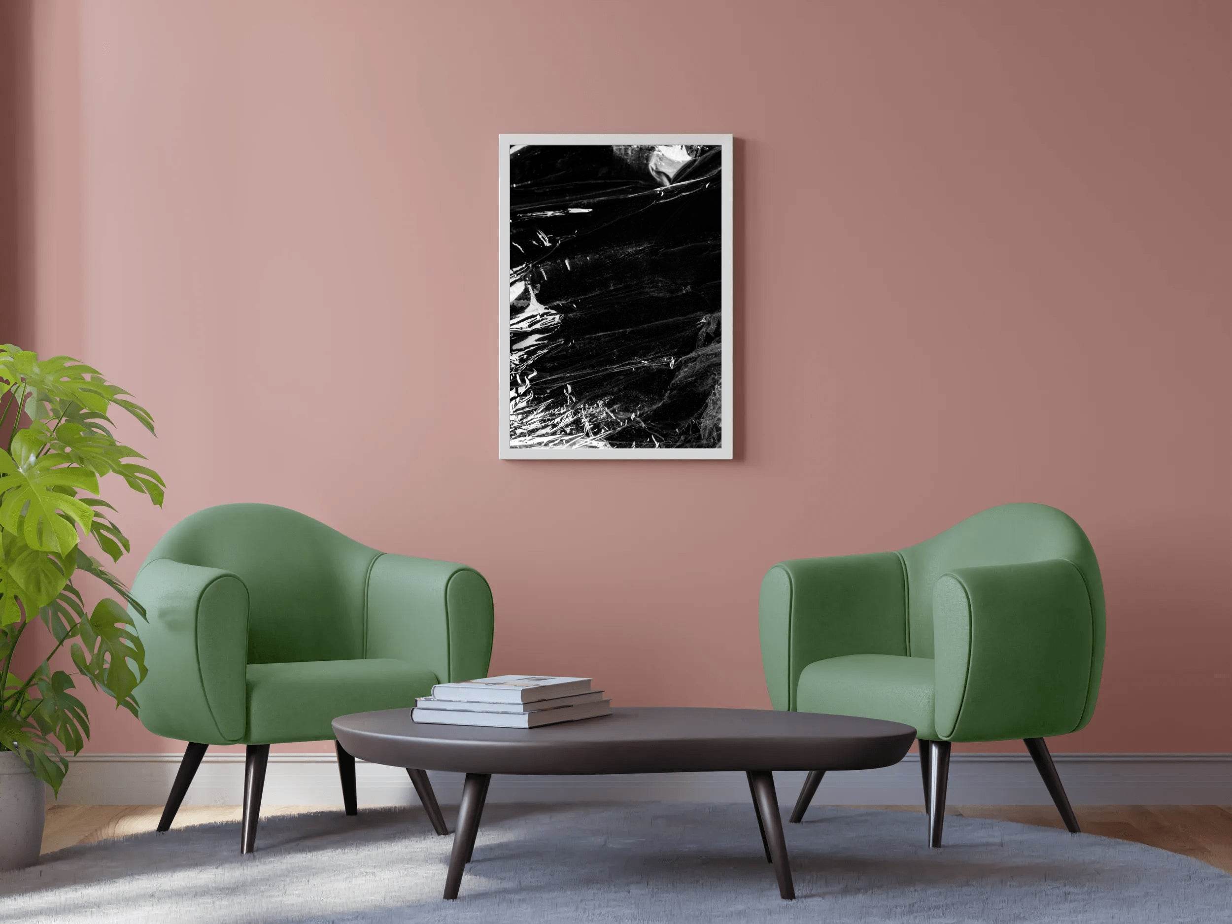 Wrinkled Plastic Black & White Wall Art - beink online art store