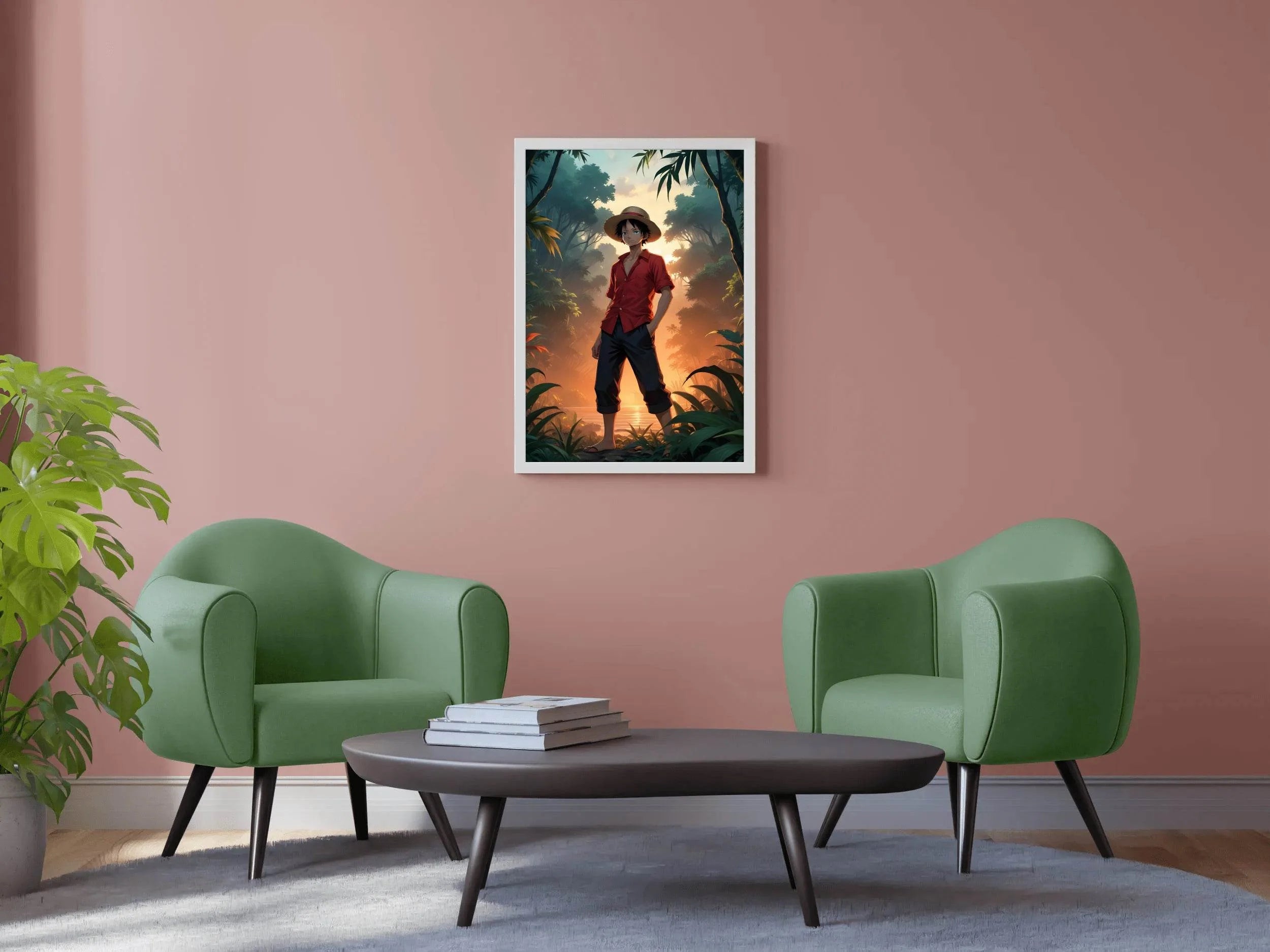 Monkey D. Luffy in Jungle Anime Wall Art - beink online art store