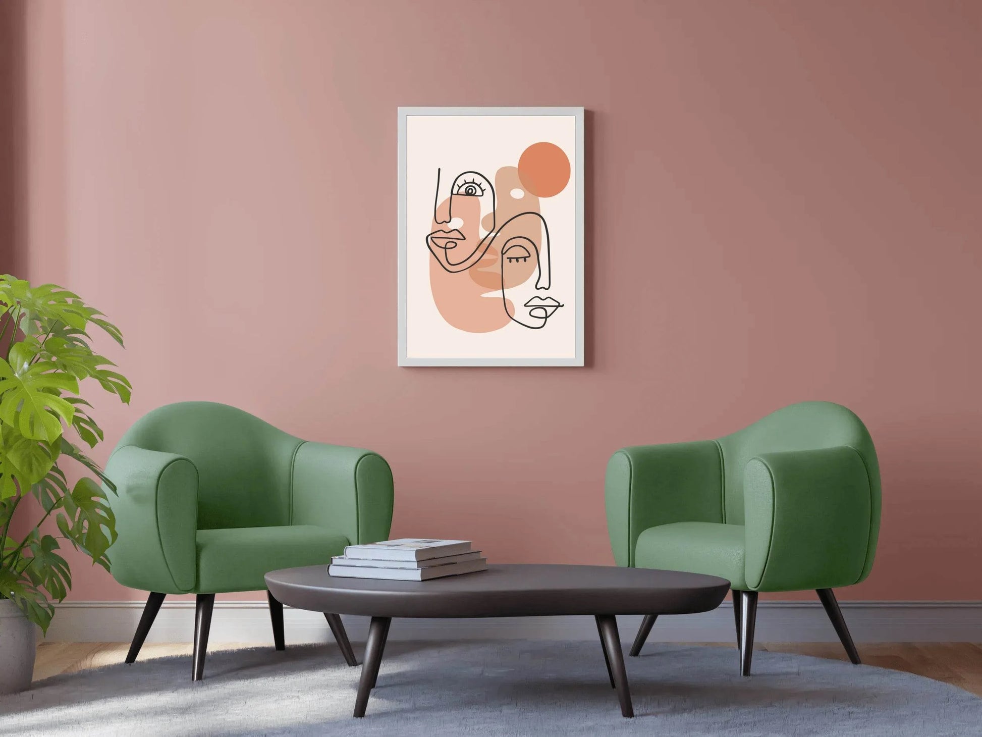 The Style of Two Faces Sleeping And Awake Wall Art - beink online art store