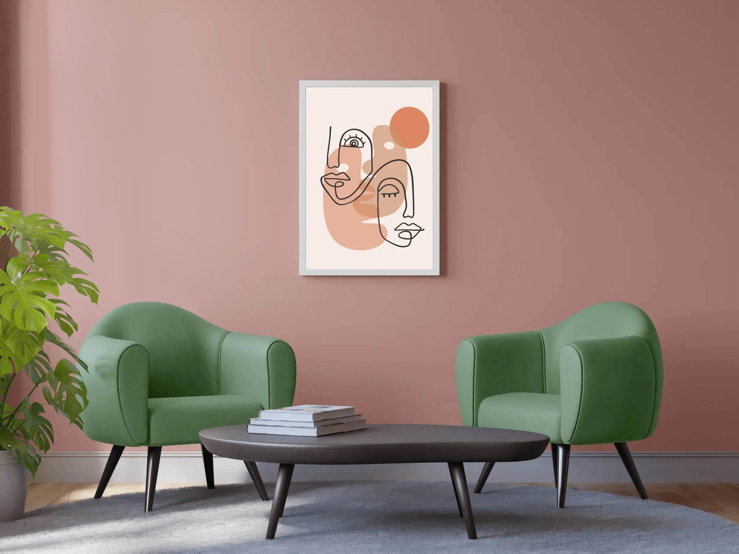 The Style of Two Faces Sleeping And Awake Wall Art - beink online art store
