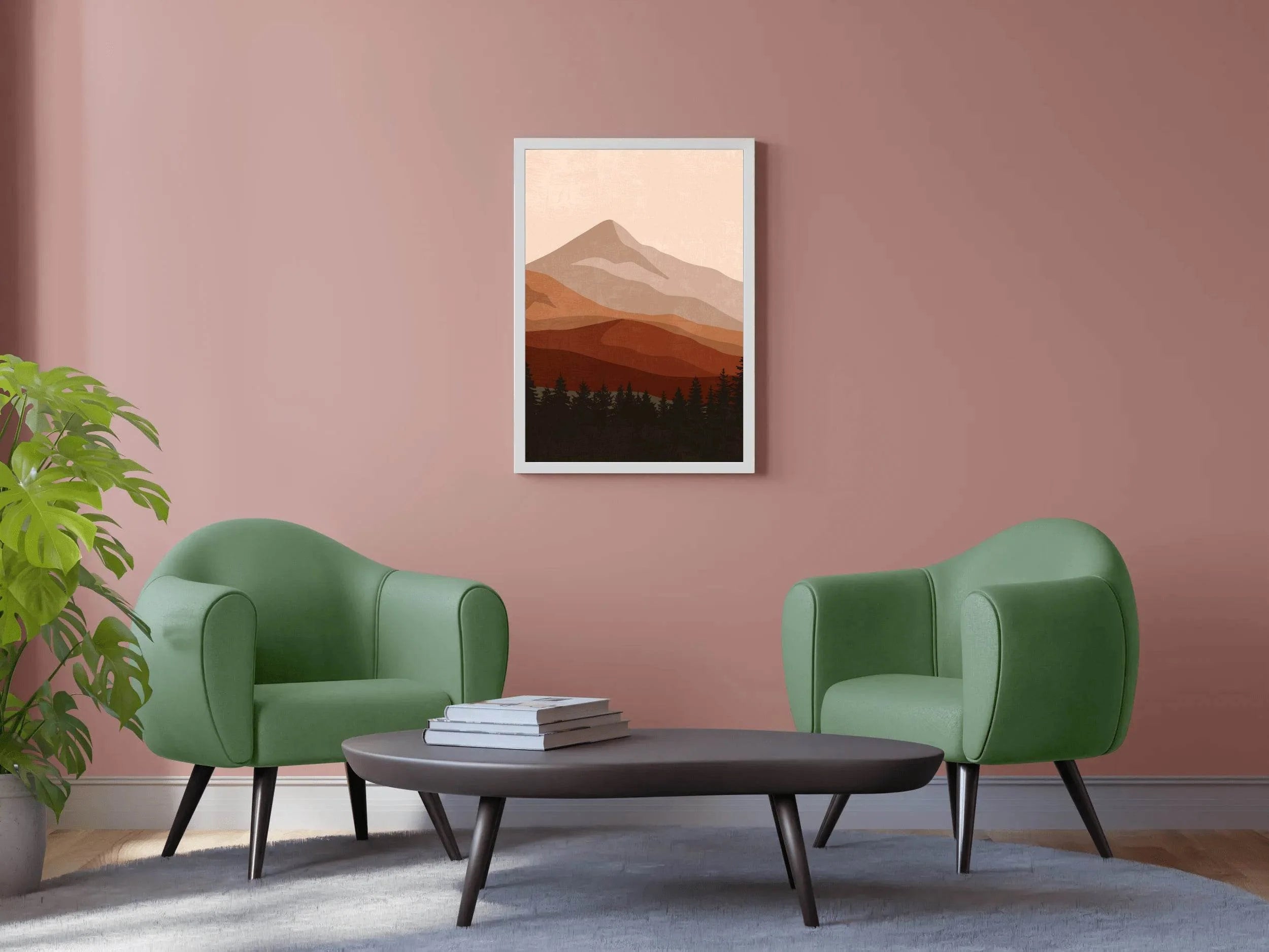 Abstract Scenery Minimalist Mountain Range ArtWork - beink online art store