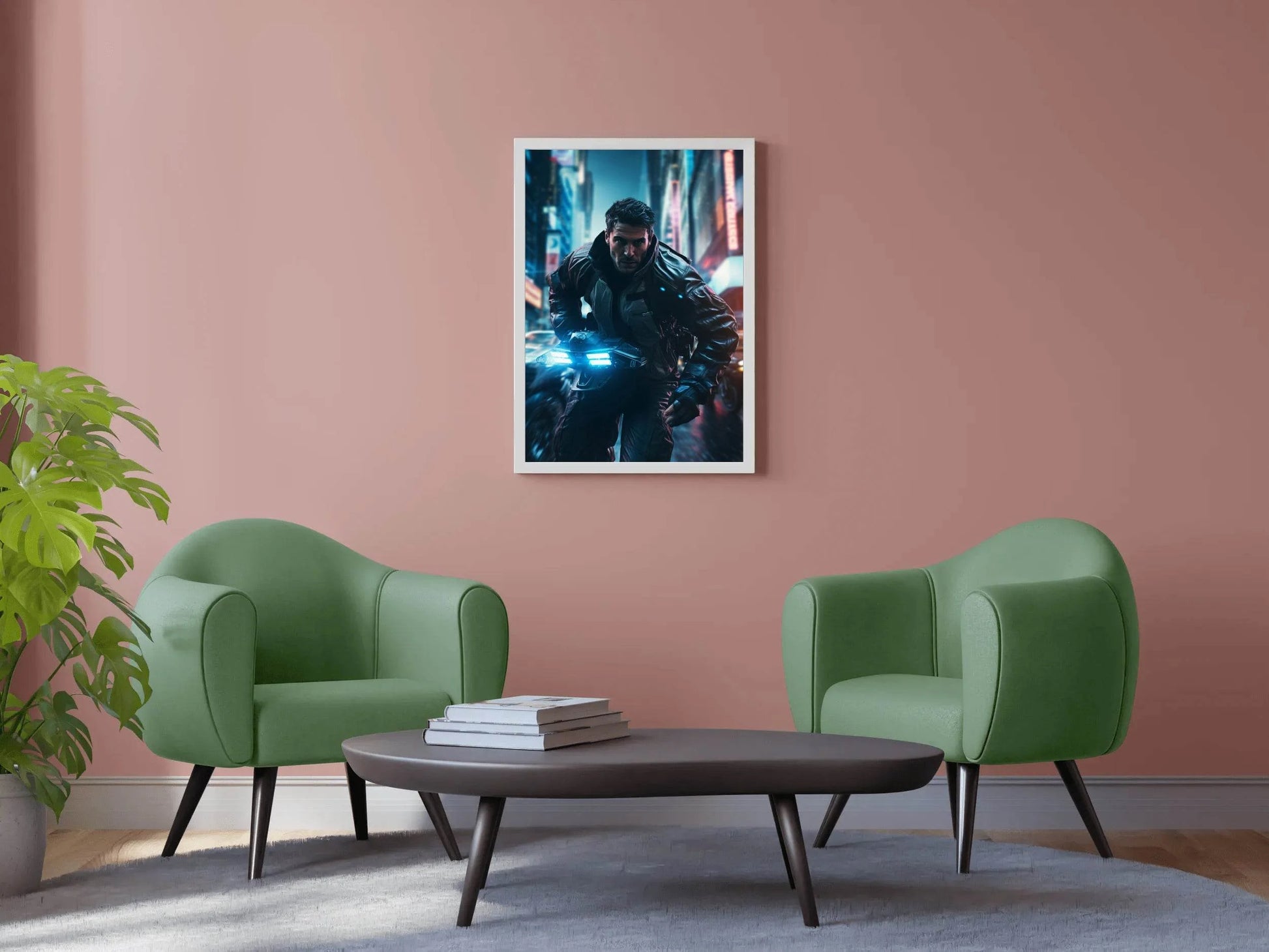 Cyberpunk Man Warrior Wall Art - beink online art store