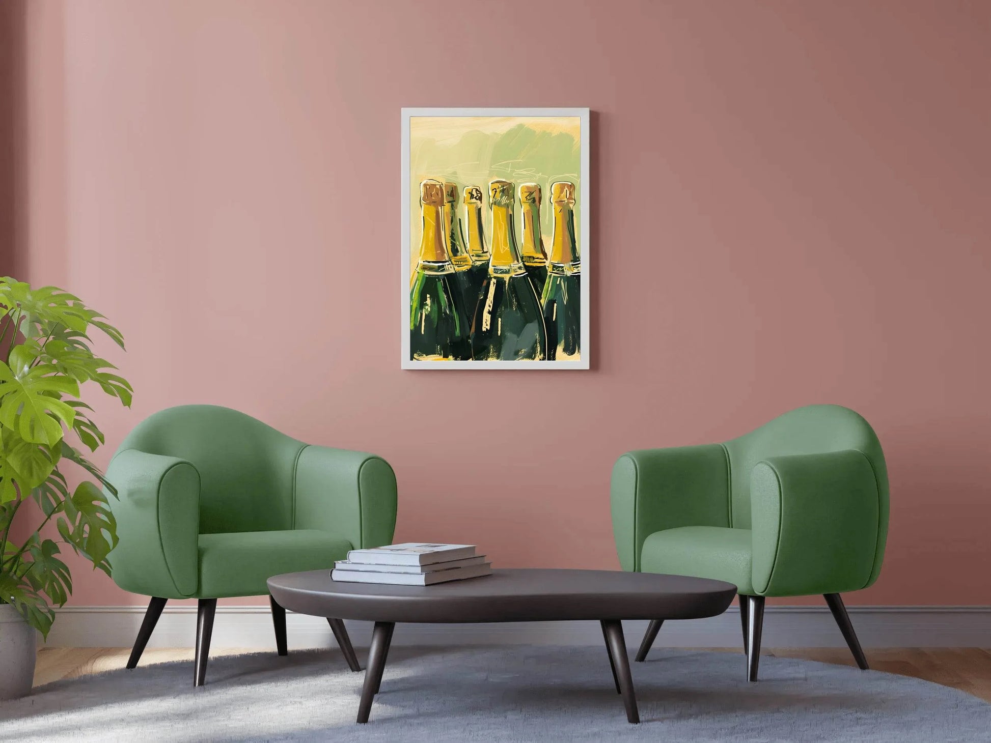 Champagne Bottles Wall Art - beink online art store