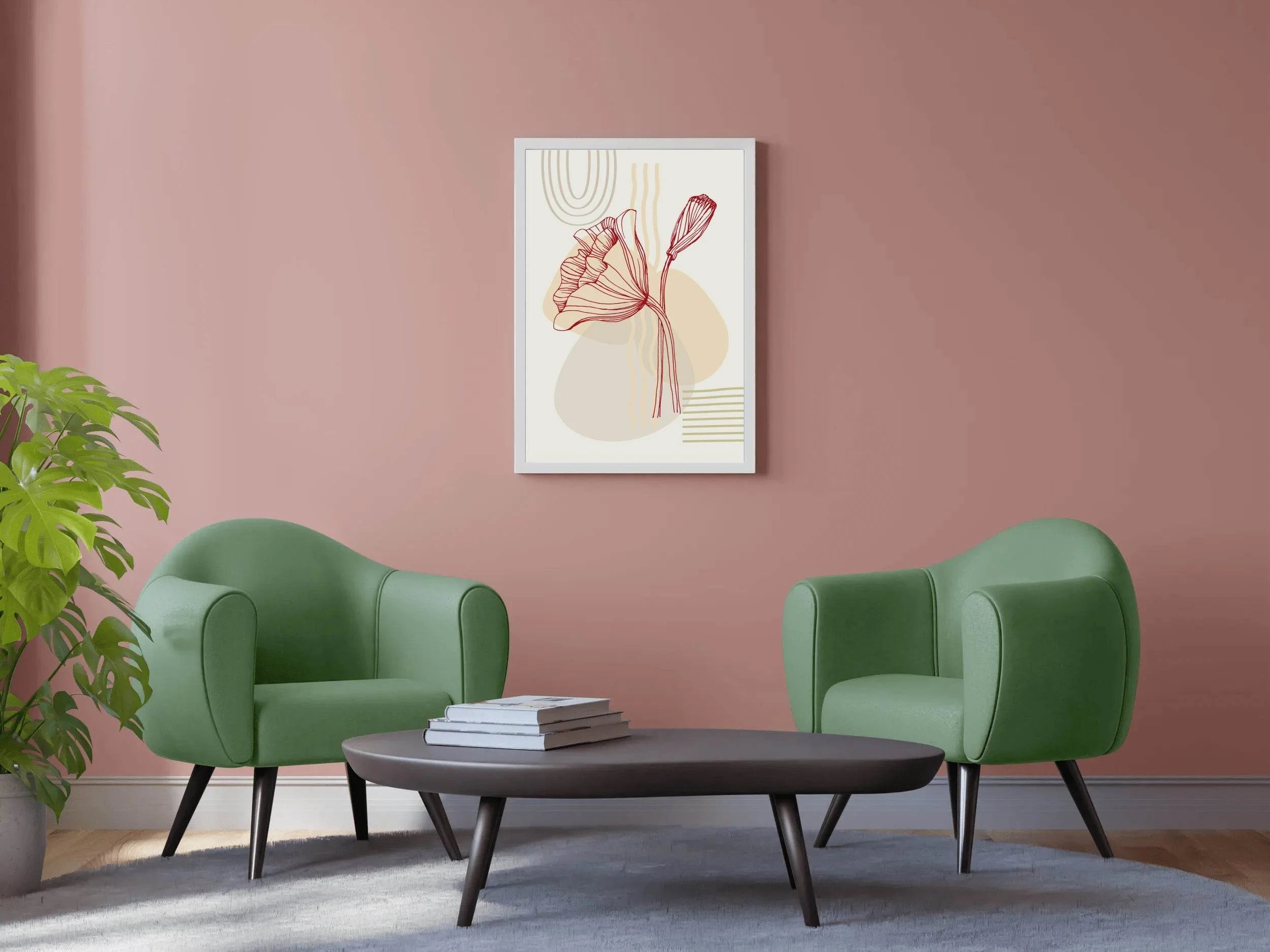 Red Rose Painting Wall Art - beink online art store