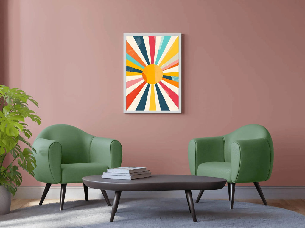Retro Sunburst Digital Art - beink online art store