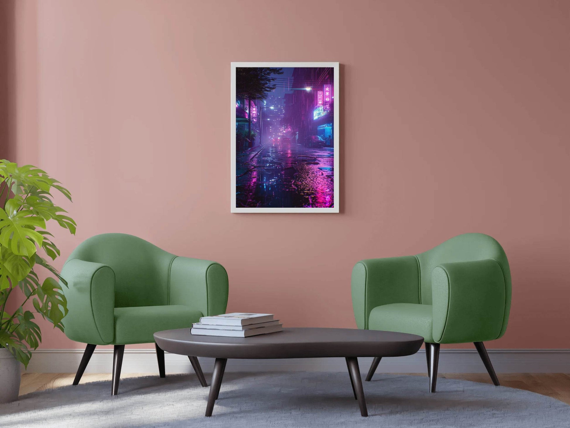 Street Featuring Neon Lights Wall Art - beink online art store