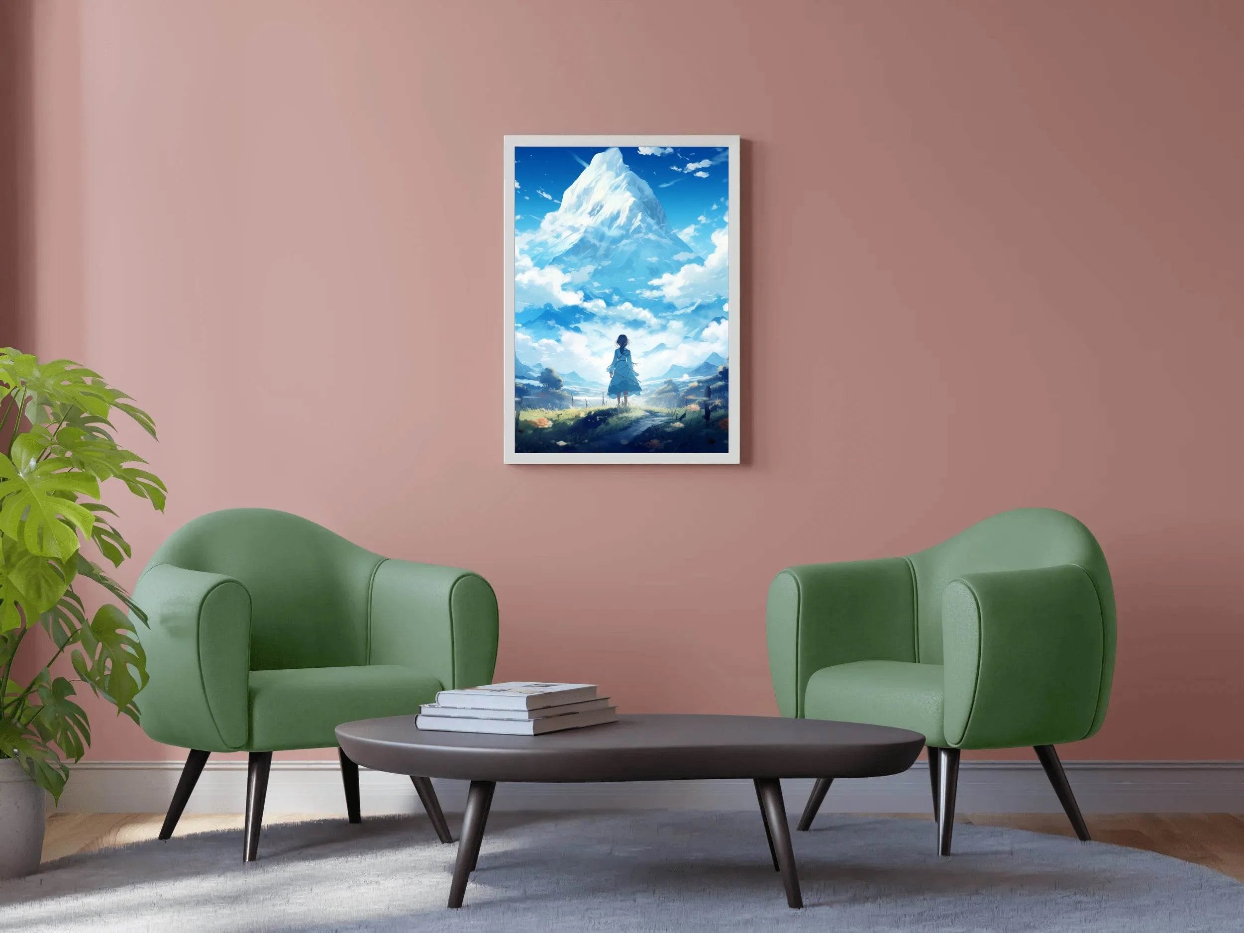 Fantasy Anime Style Scene in Mountain Wall Art - beink online art store