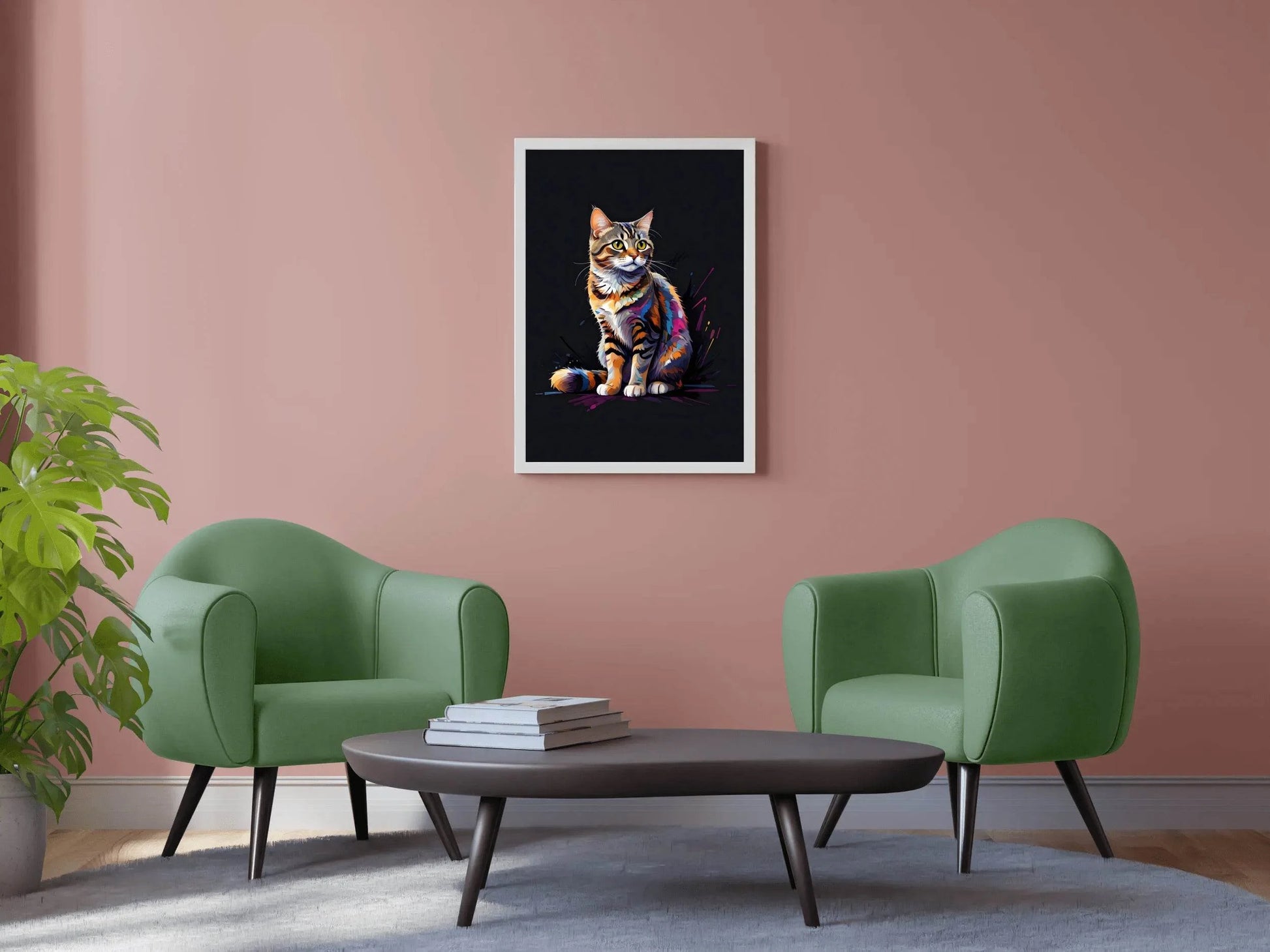 Multicolor Cat Painting Wall Art - beink online art store