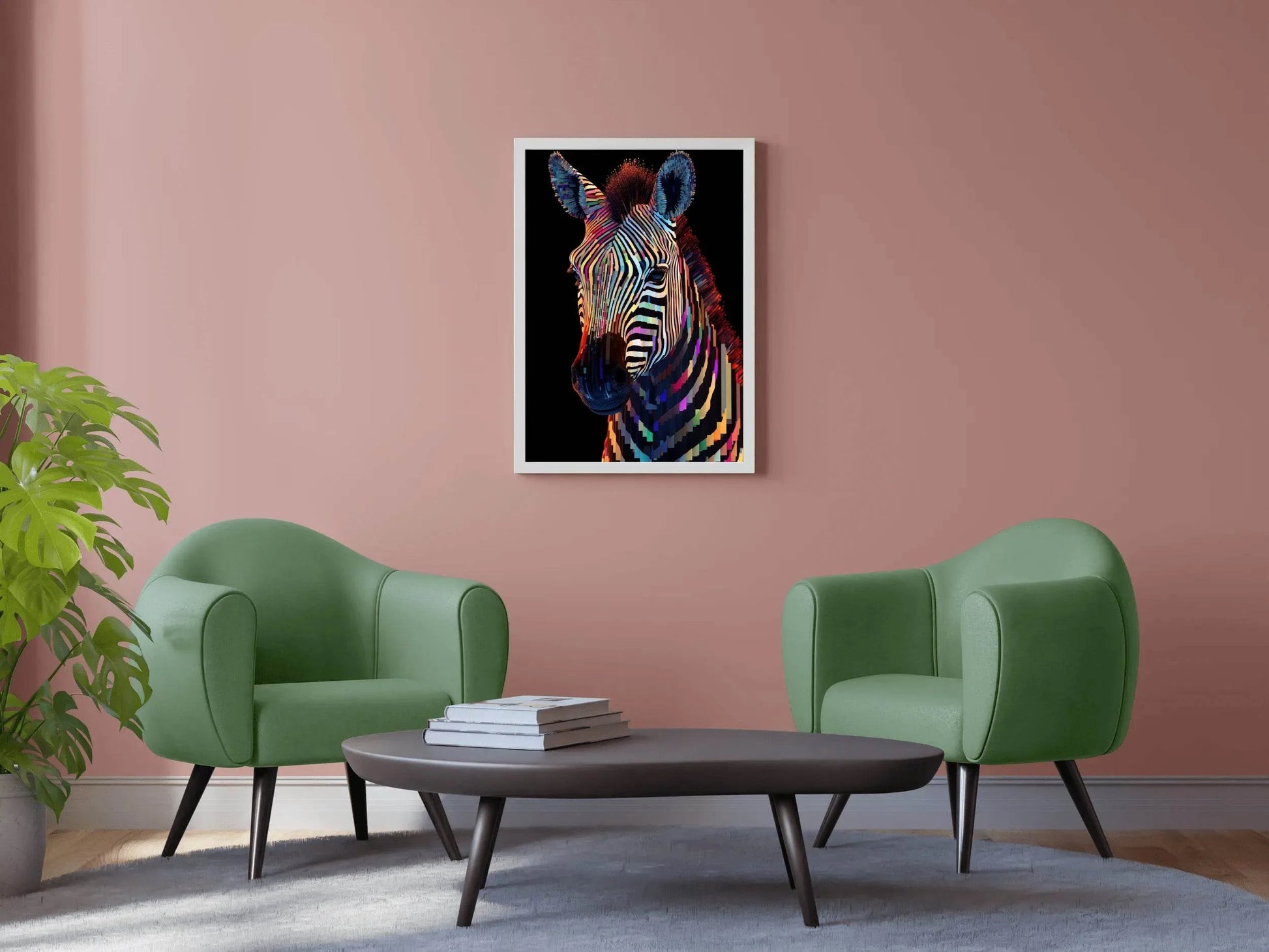 Painting of Zebra Face Animal Wall Art - beink online art store