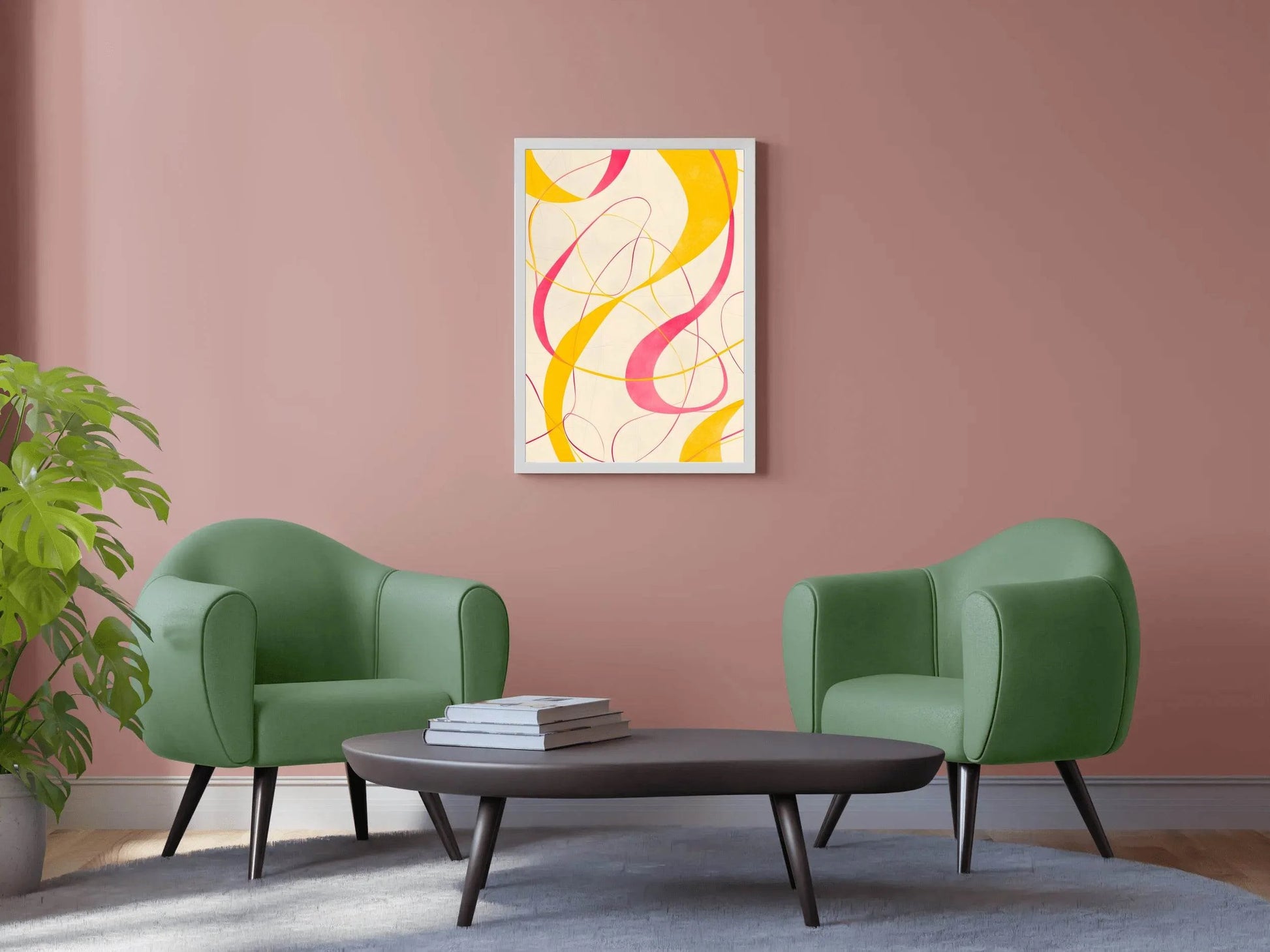 Pink and Red Abstract Digital Art - beink online art store