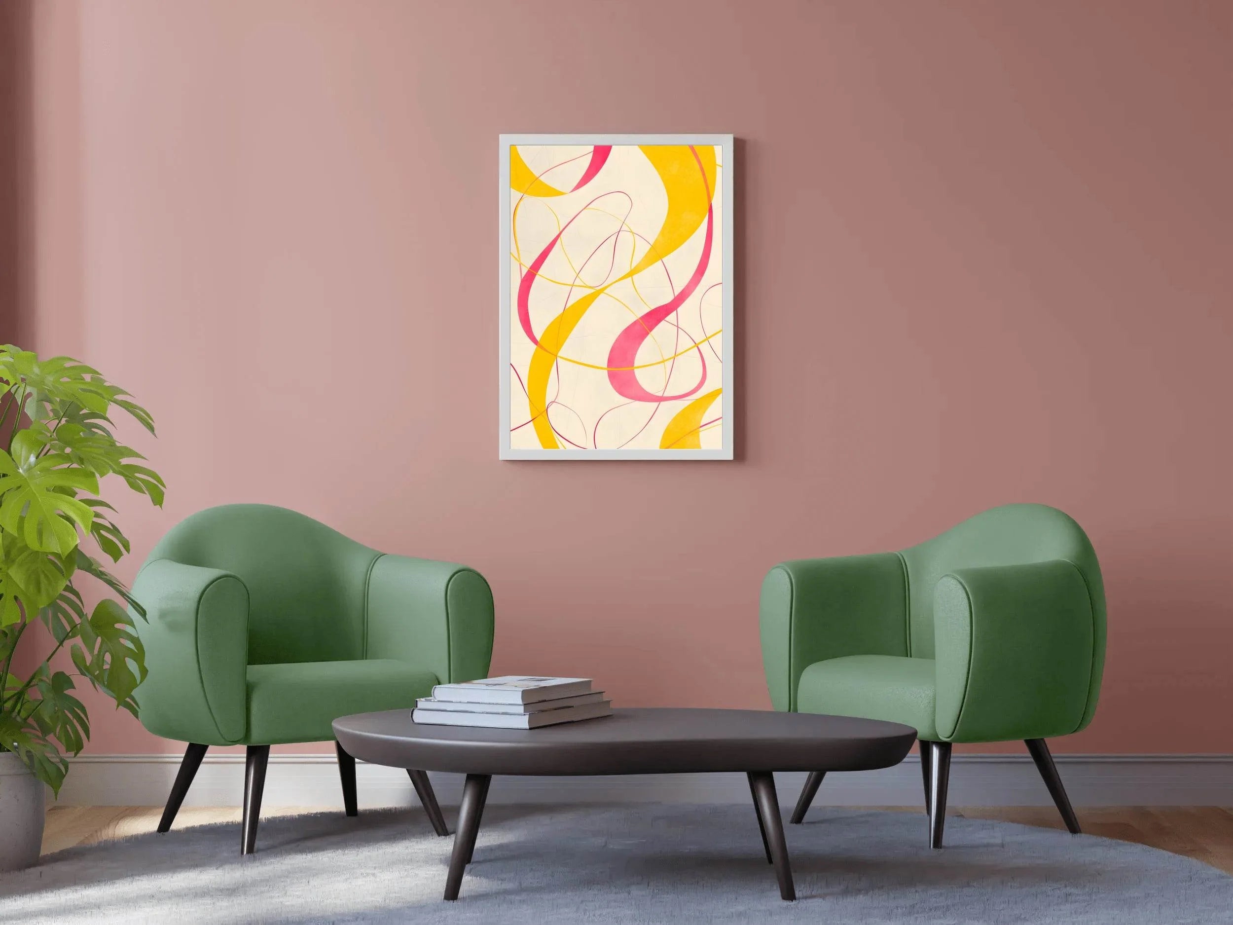 Pink and Red Abstract Digital Art - beink online art store