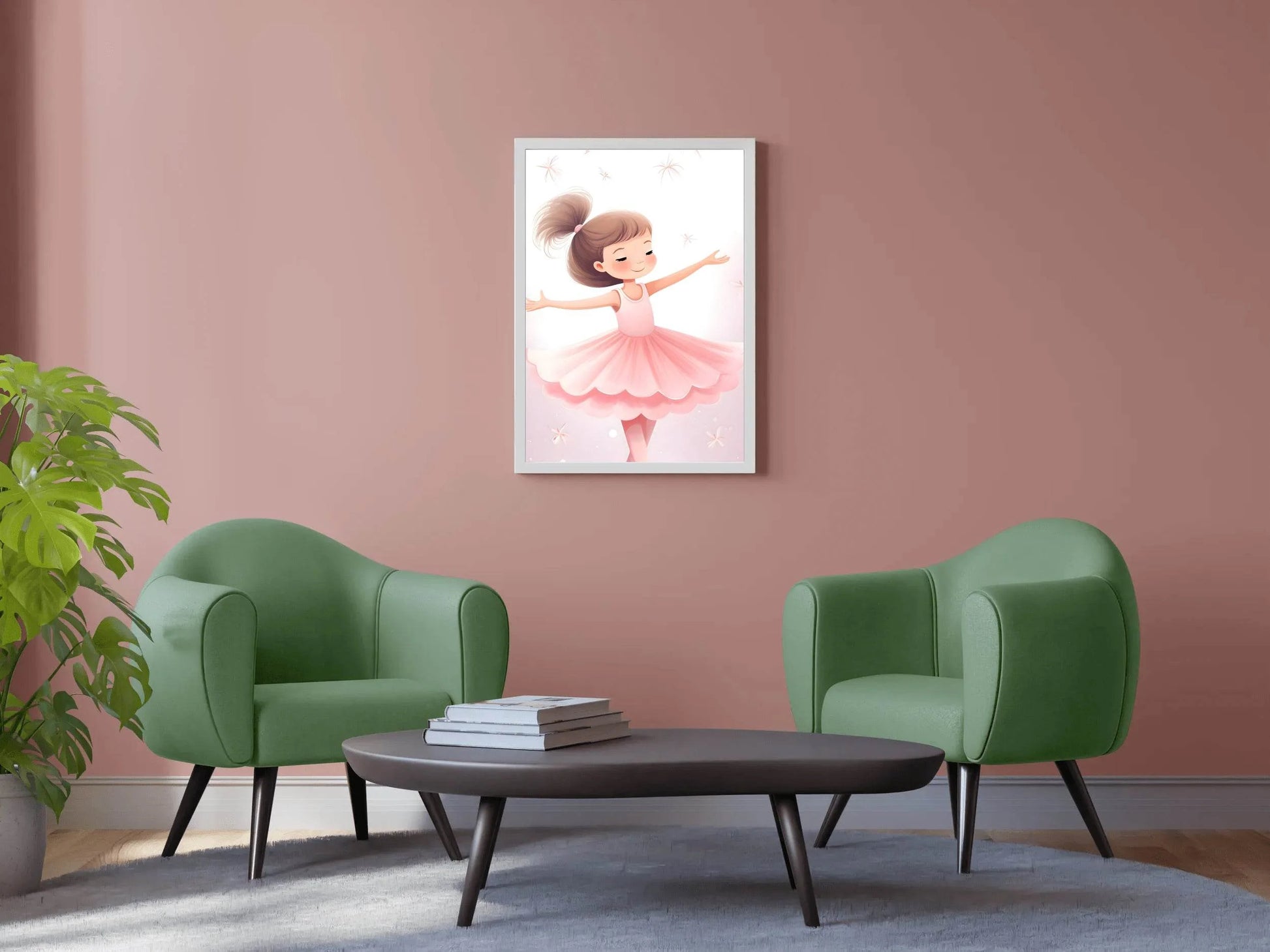 Cute little Girl Bellet Dance in Pink Dress - beink online art store