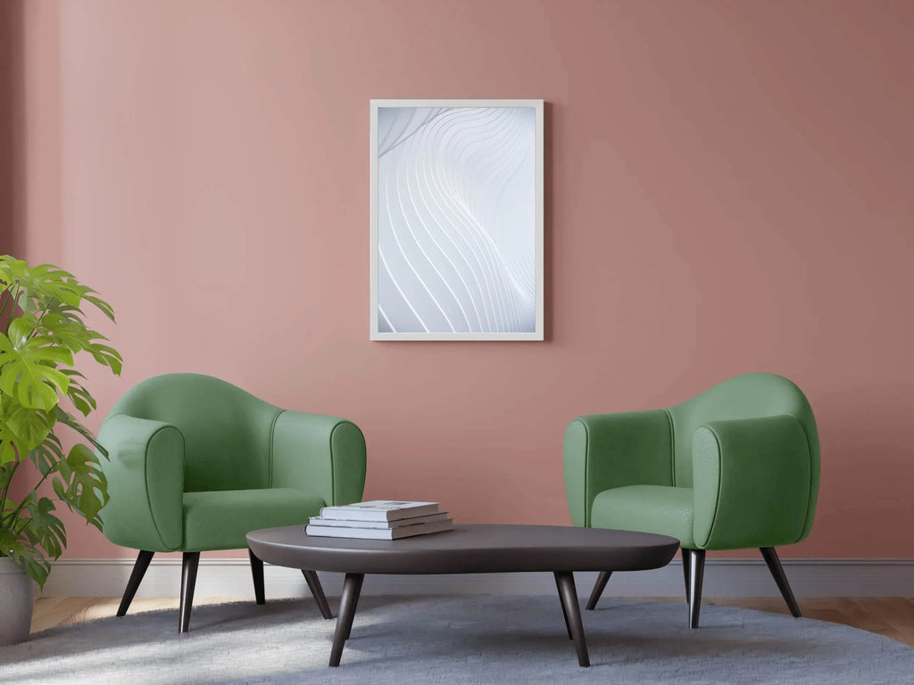White Technology Waves Abstract Wall Art - beink online art store