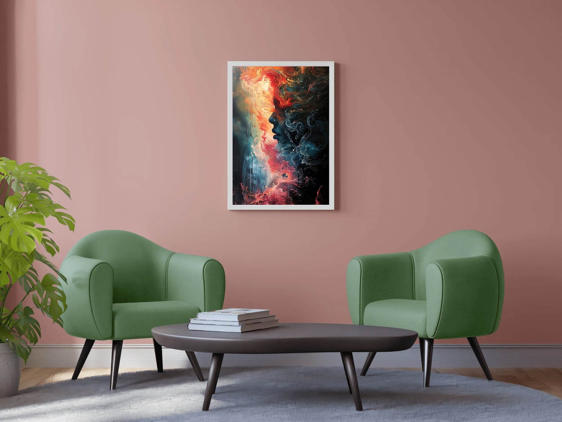 Colorful Oil Painting With Women Face Digital Art - beink online art store