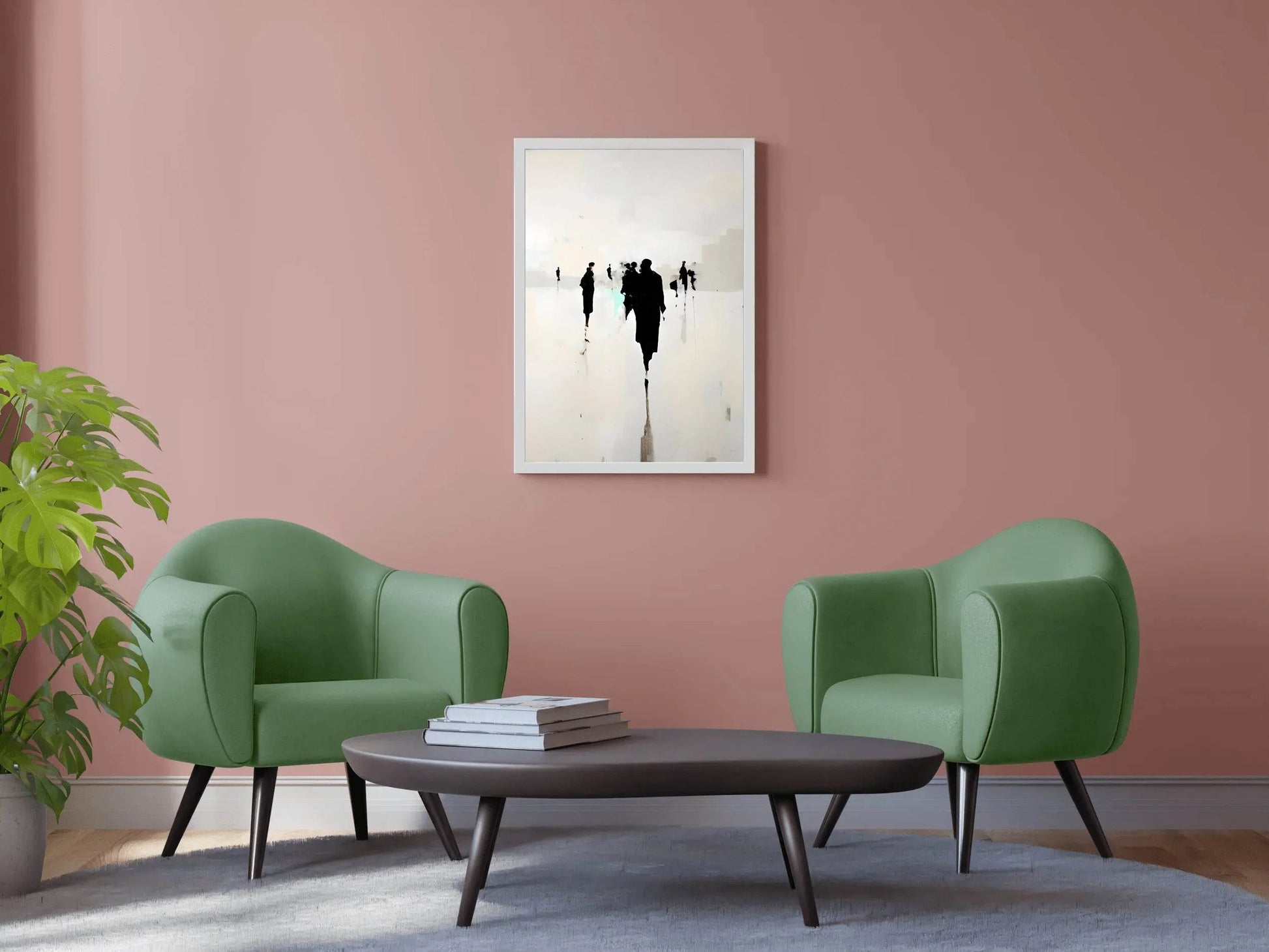 Black Foggy Figures Modern Wall Art - beink online art store