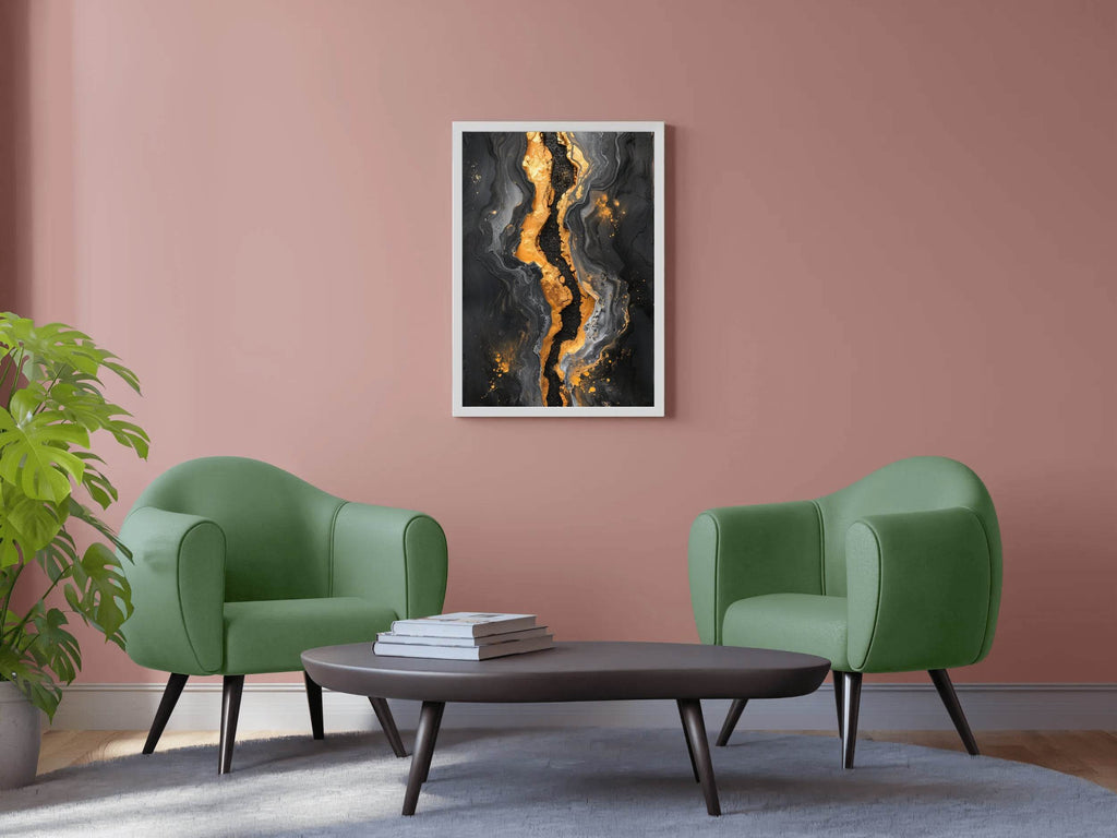 Beautiful Black And Gold Marble Background Wall Art - beink online art store