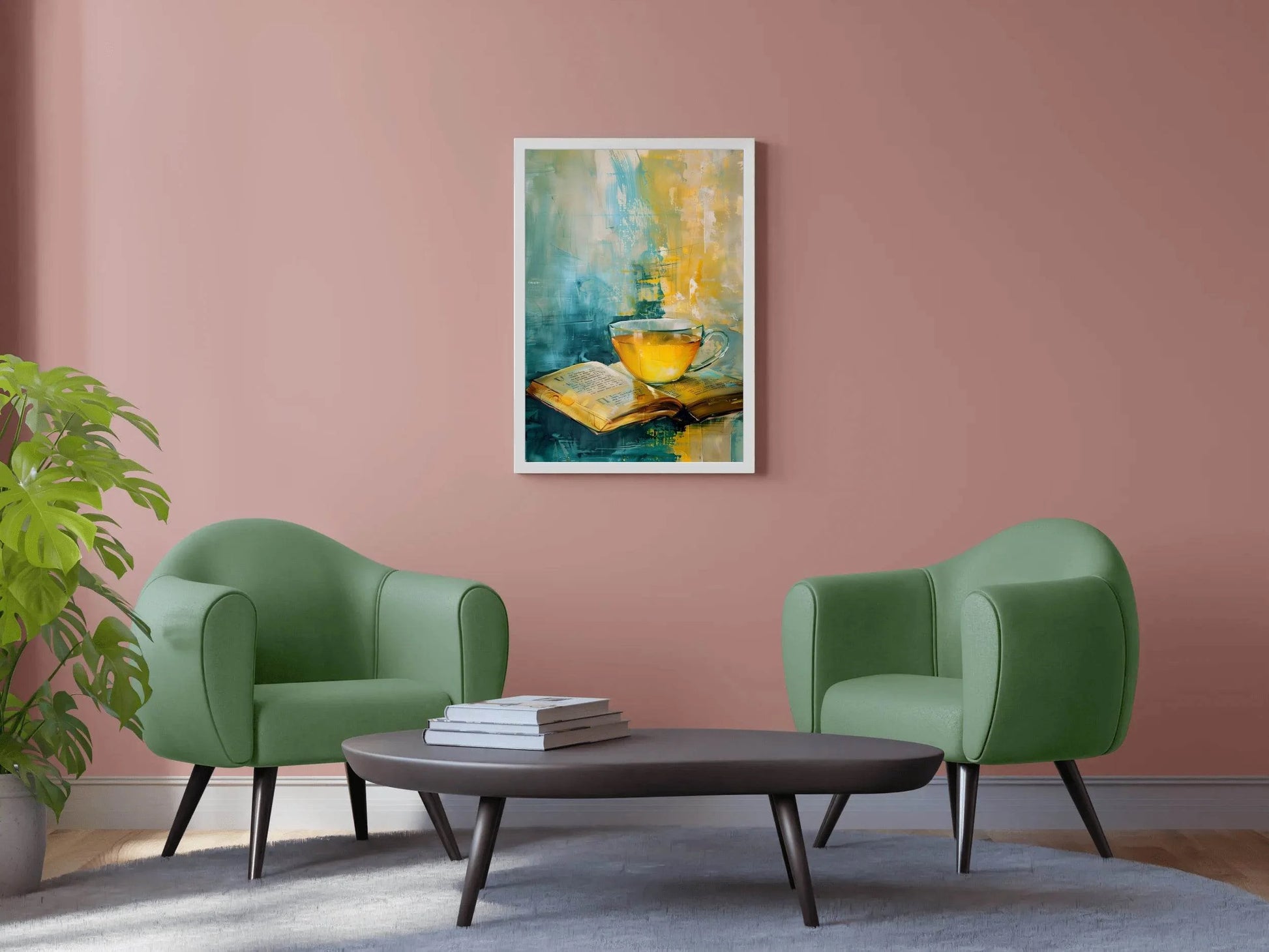 Painting A Cup Of Tea On A Book Wall Art - beink online art store