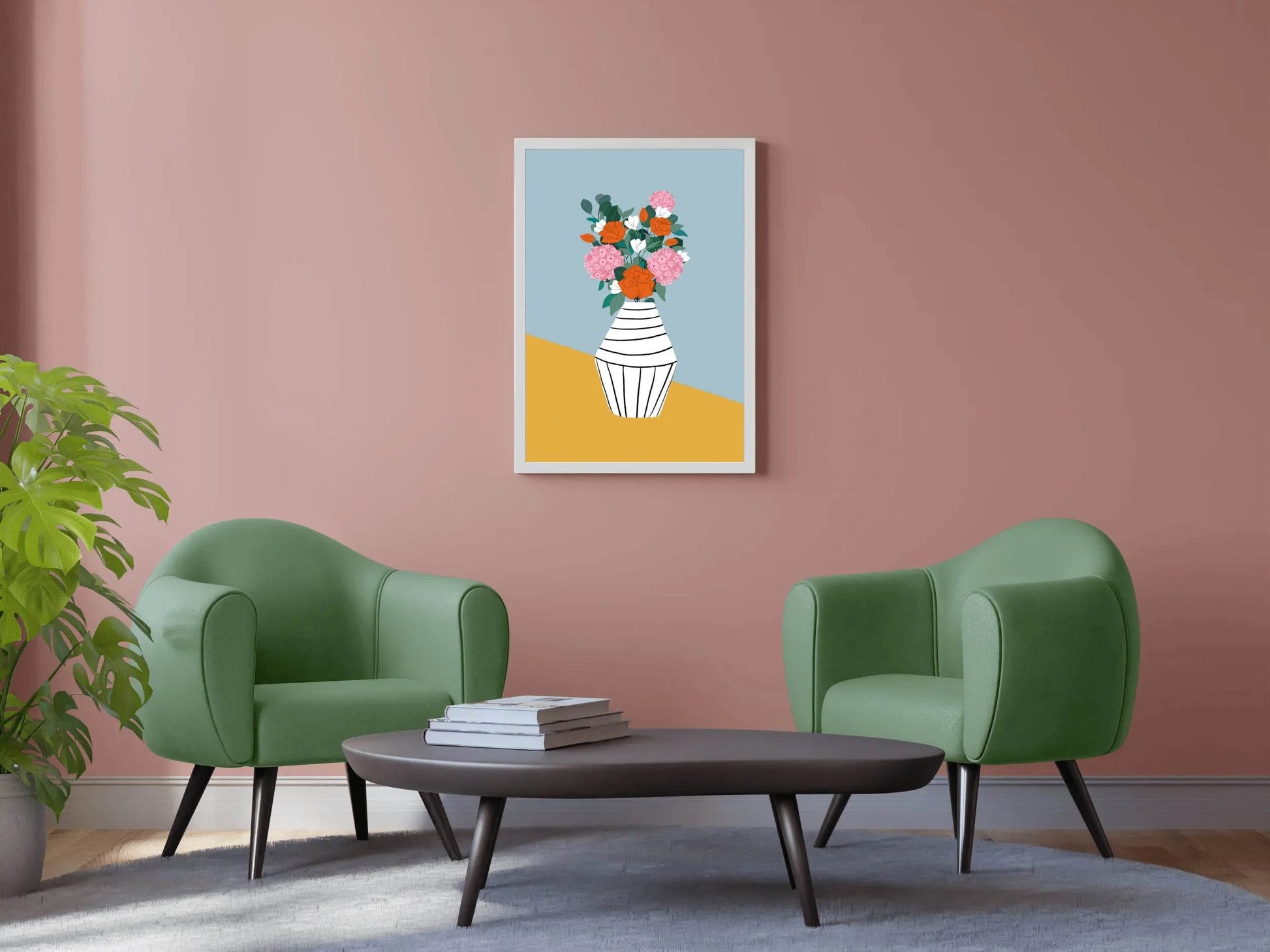 Black And White Vase With Spring Flowers Wall Art - beink online art store