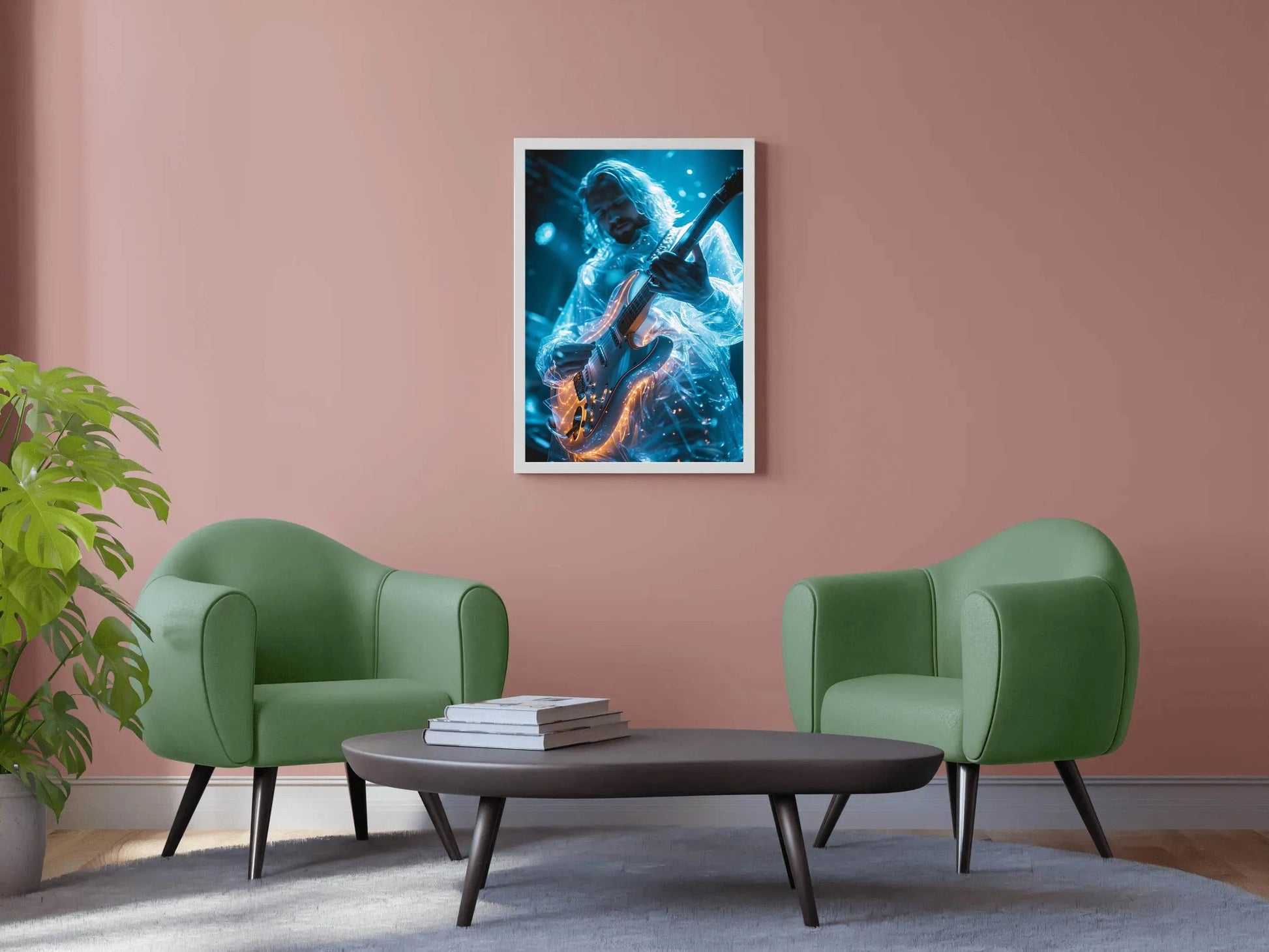 Ice Sketch Guitar Player Walll Art - beink online art store