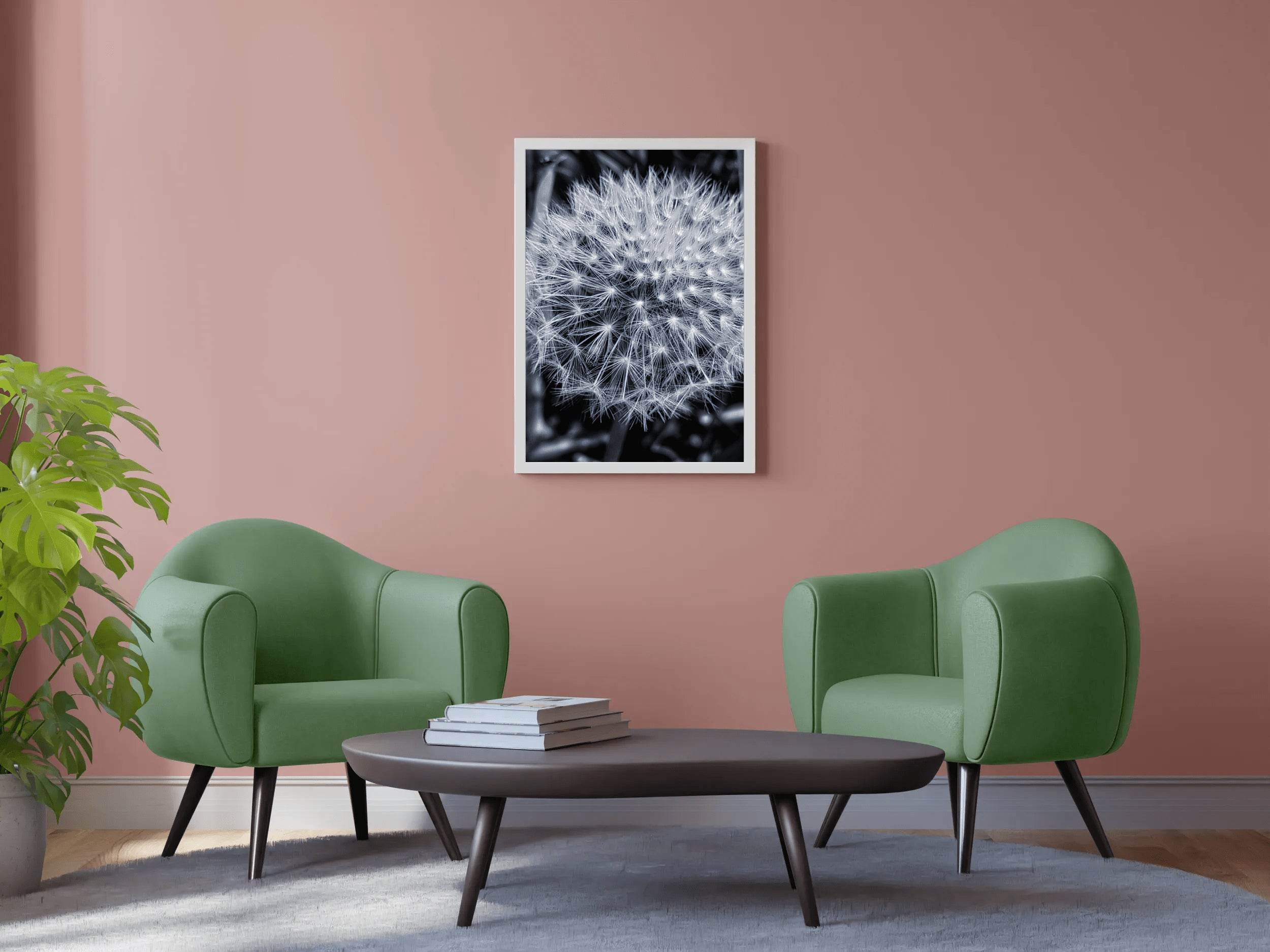Common Dandelion Black & White Wall Art - beink online art store