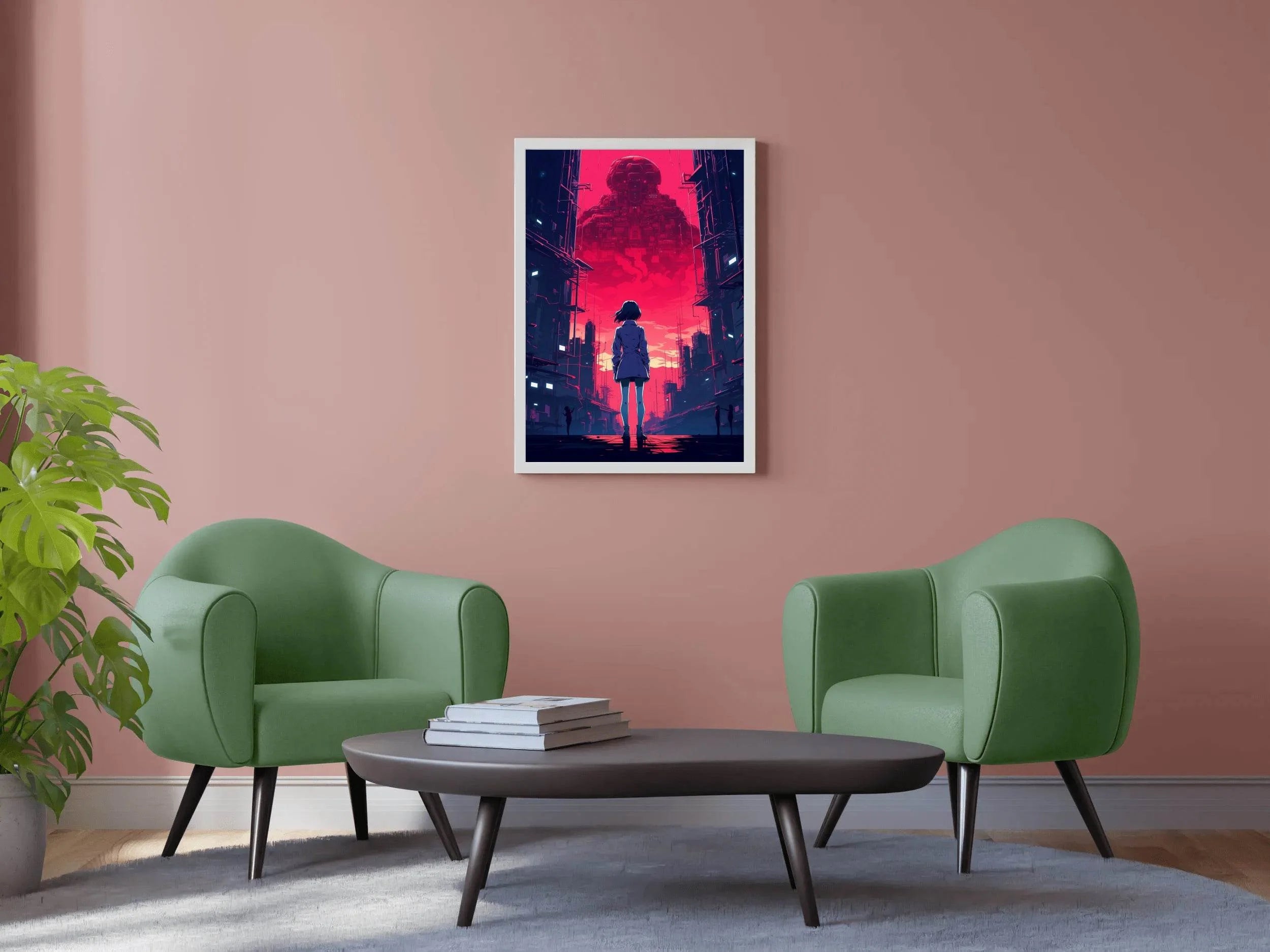 Anime Girl Standing in a Dark Alley Wall Art - beink online art store