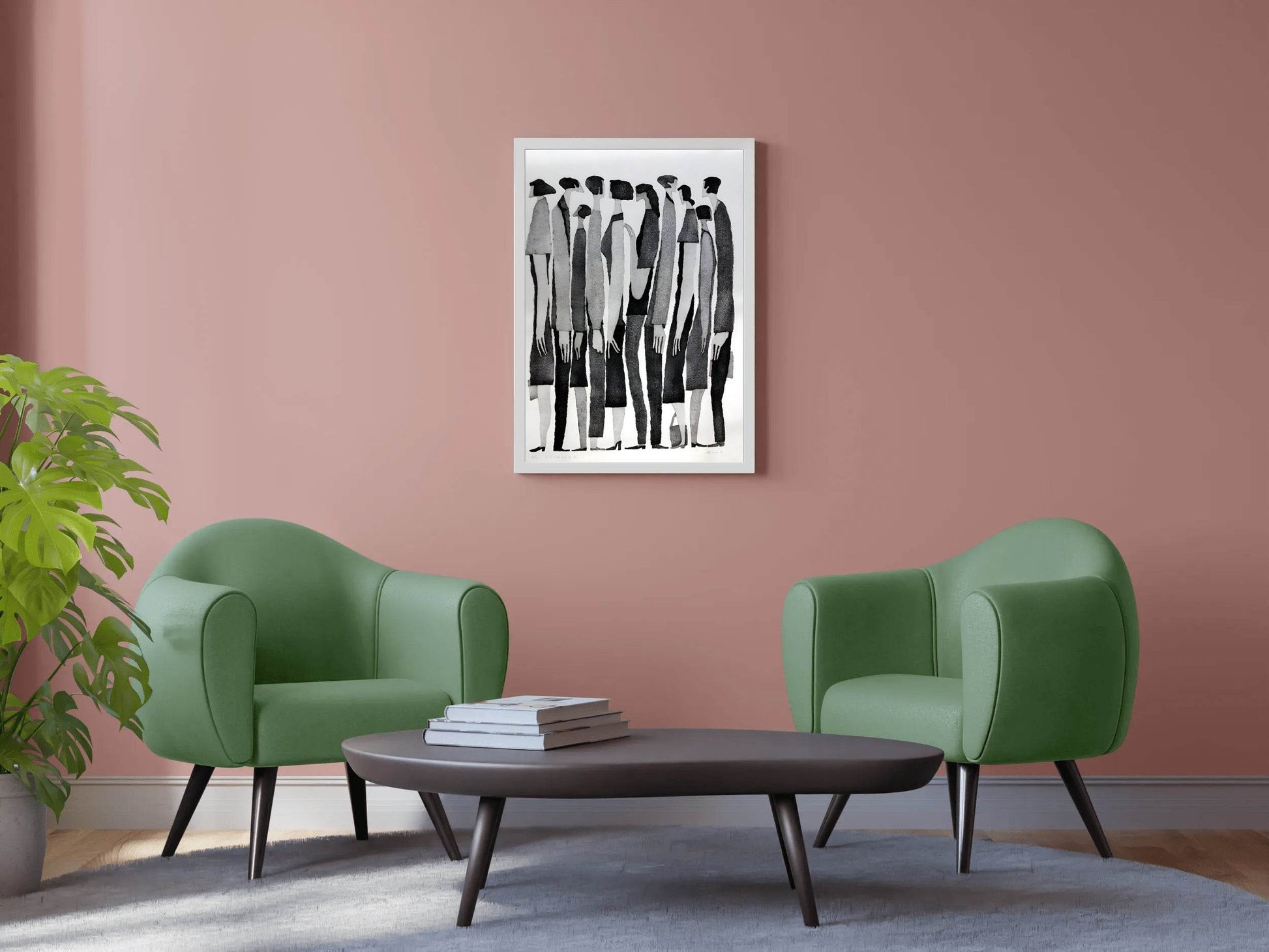 Waiting in Line - Static Posture and Linear Arrangement Art - beink online art store