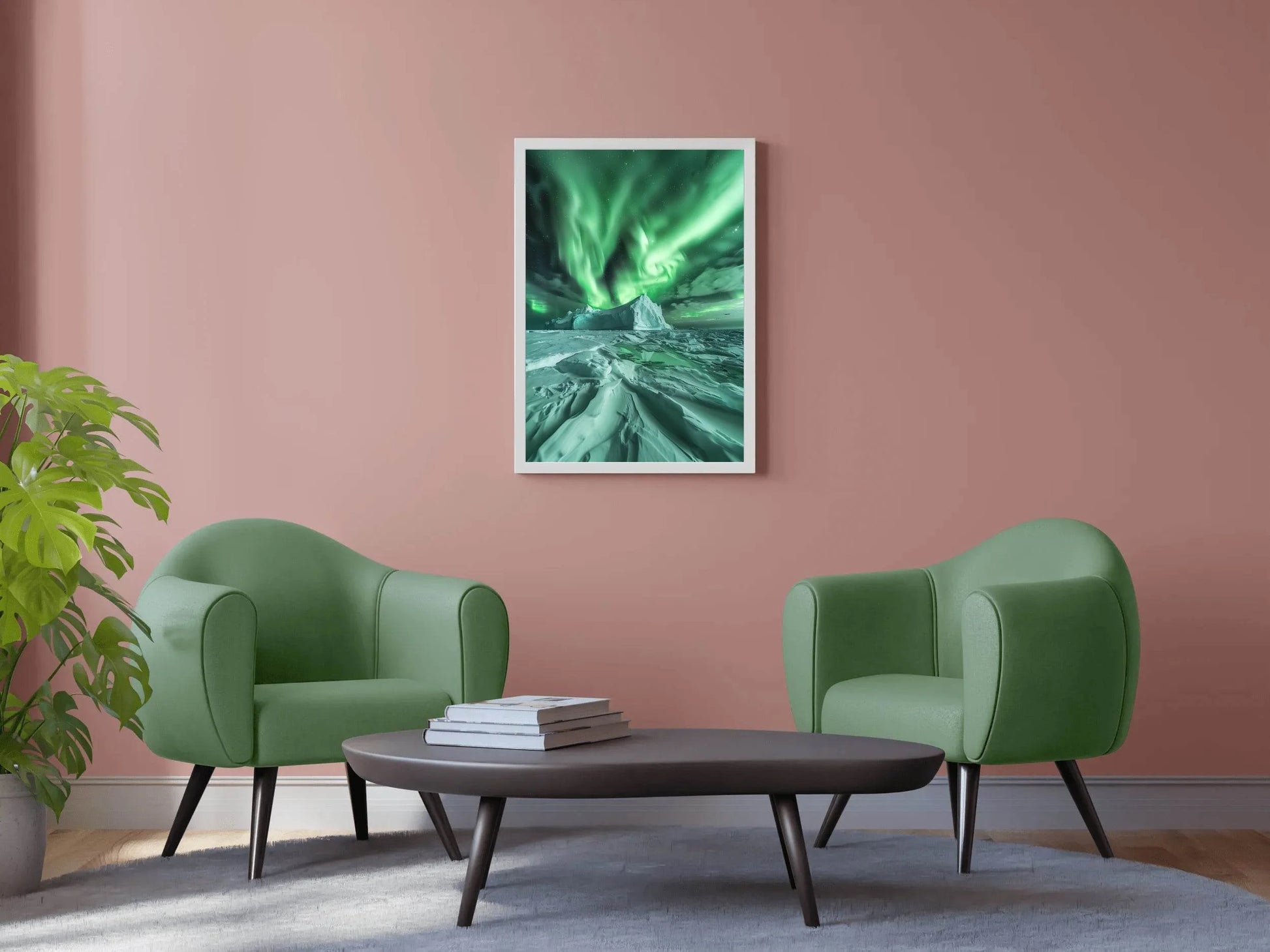 Northern Lights Dance Over Iceberg Wall Art - beink online art store