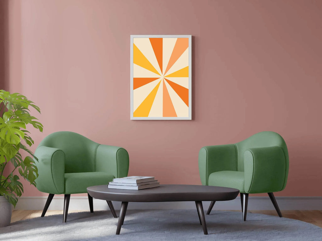 Drawing Orange And Yellow Rays - beink online art store