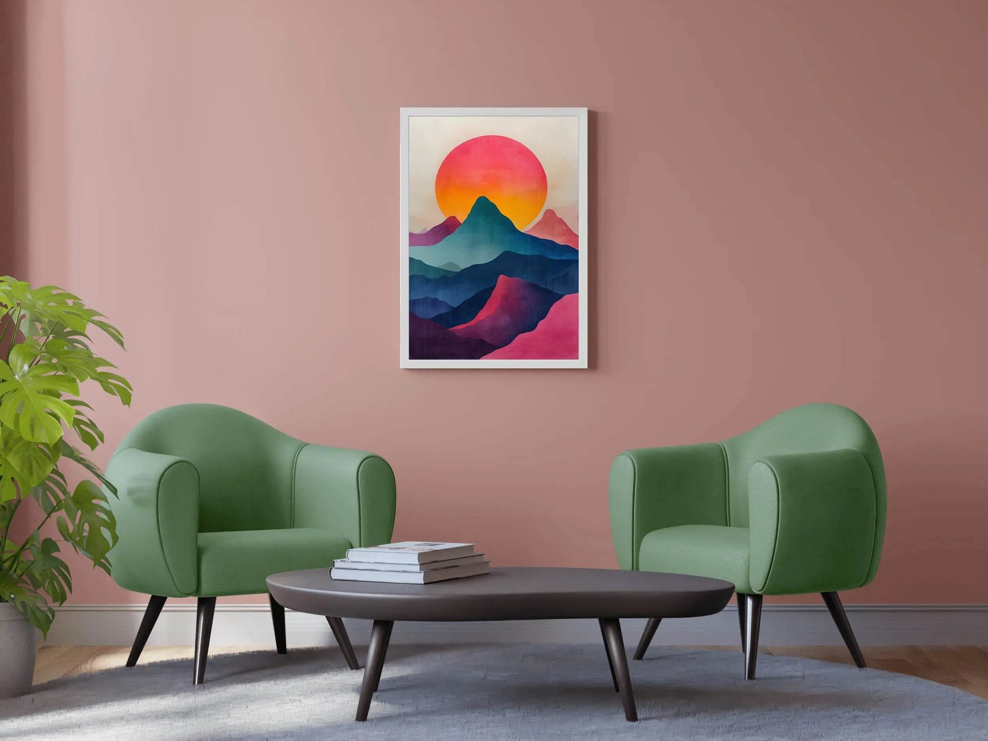 Oil Paint Rainbow Hills Modern Wall Art - beink online art store