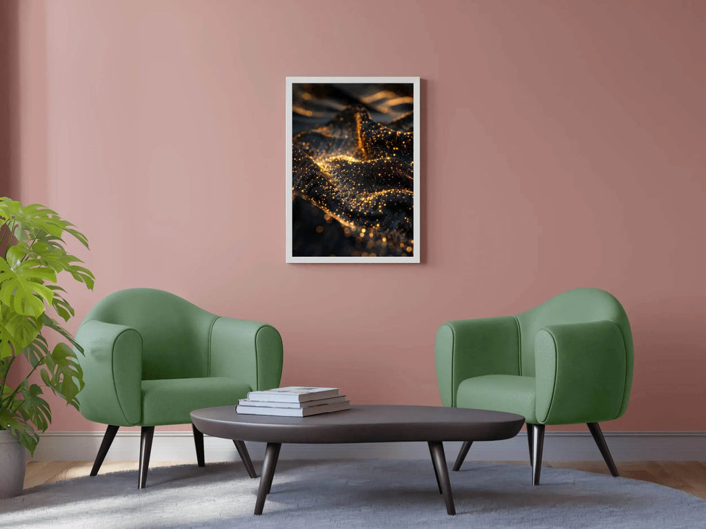Hills of Black Soil Mixed With Gold Wall Art - beink online art store