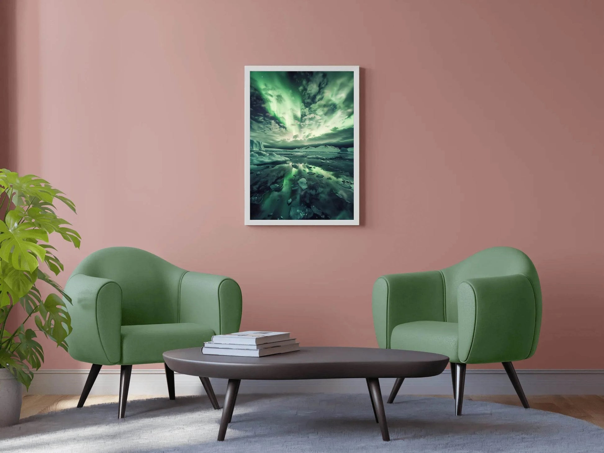 Vibrant Northern Lights with Iceberg Wall Art - beink online art store