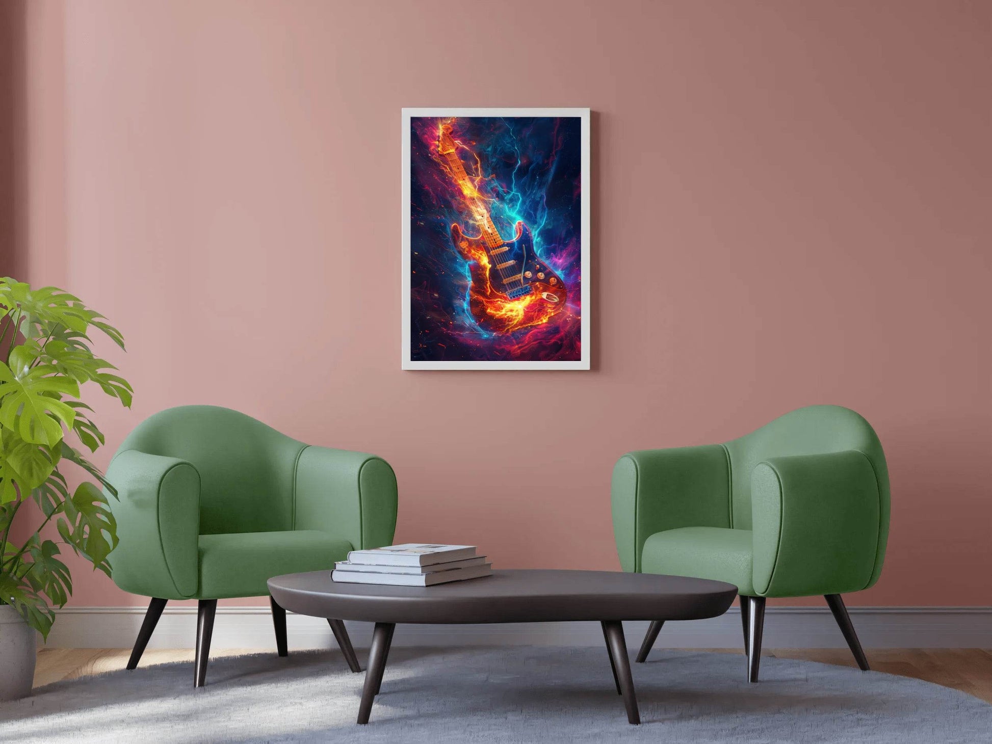 Water And Fire Electronic Guitar Wall Art - beink online art store