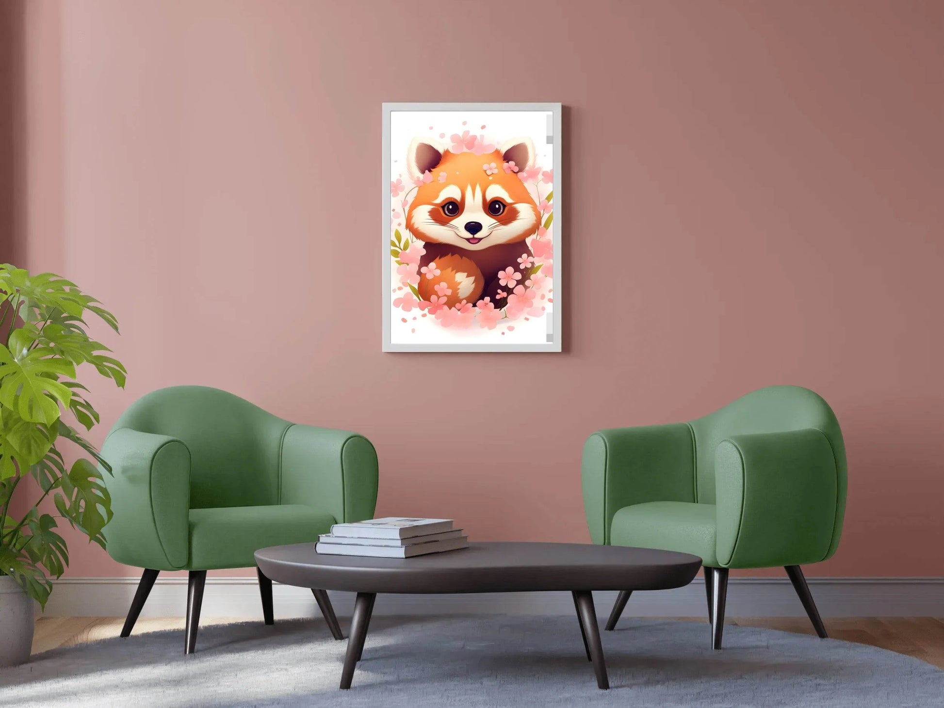 Painting of Smiling Red Teddy Cartoon - beink online art store