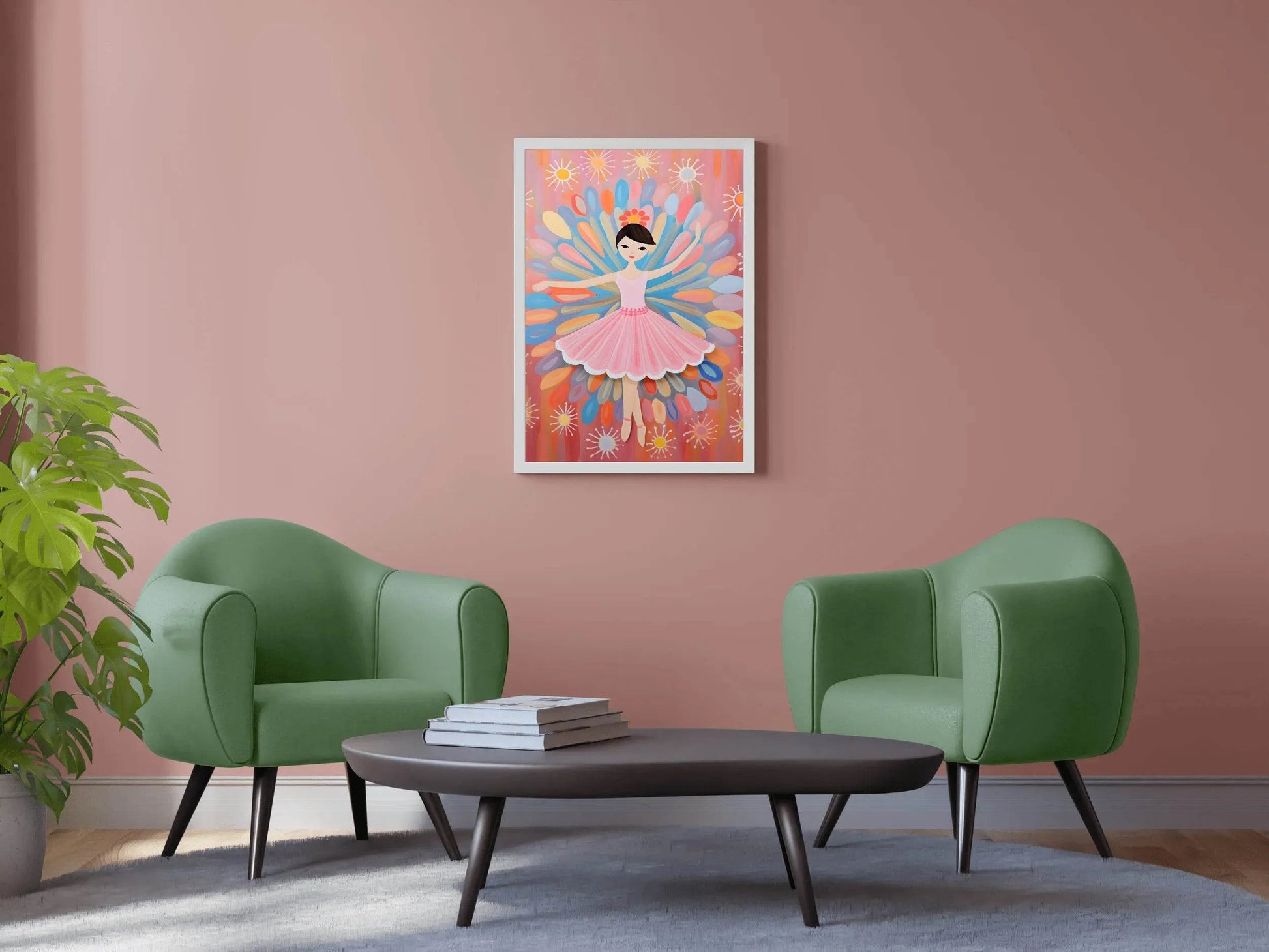 Ballet Cartoon Illustration of a Cute Little Girl - beink online art store